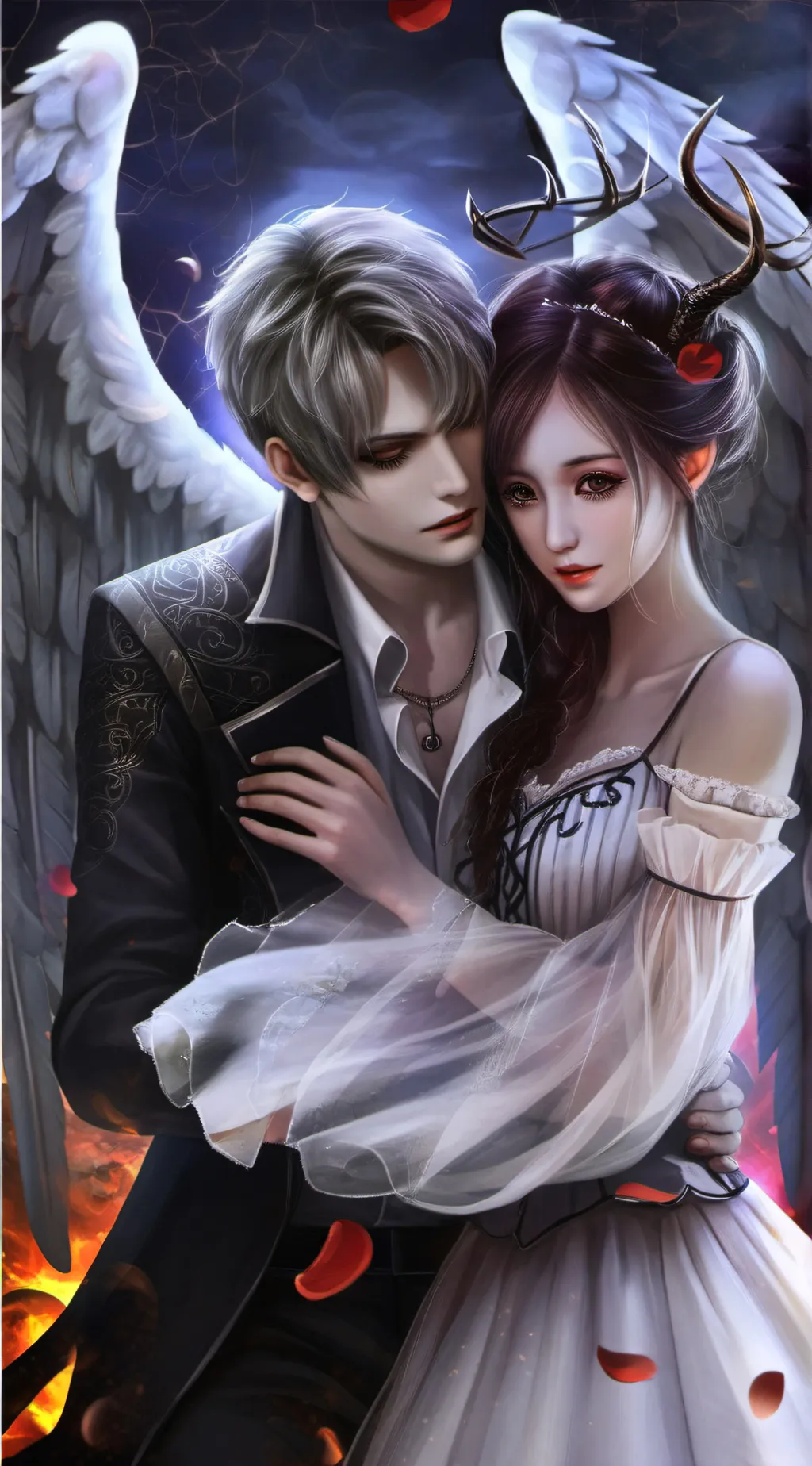 ai character: Angel & demon background