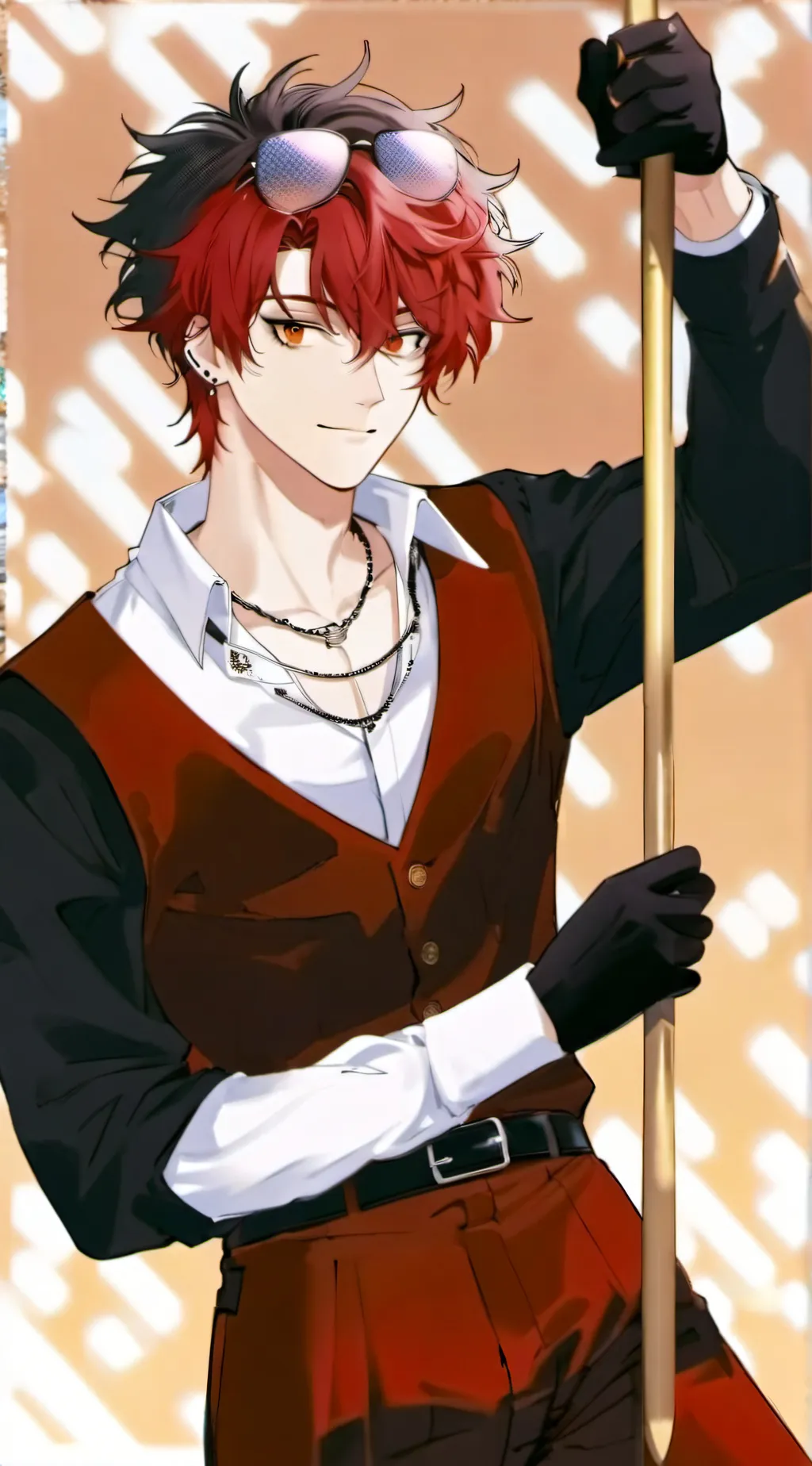ai character: Red background