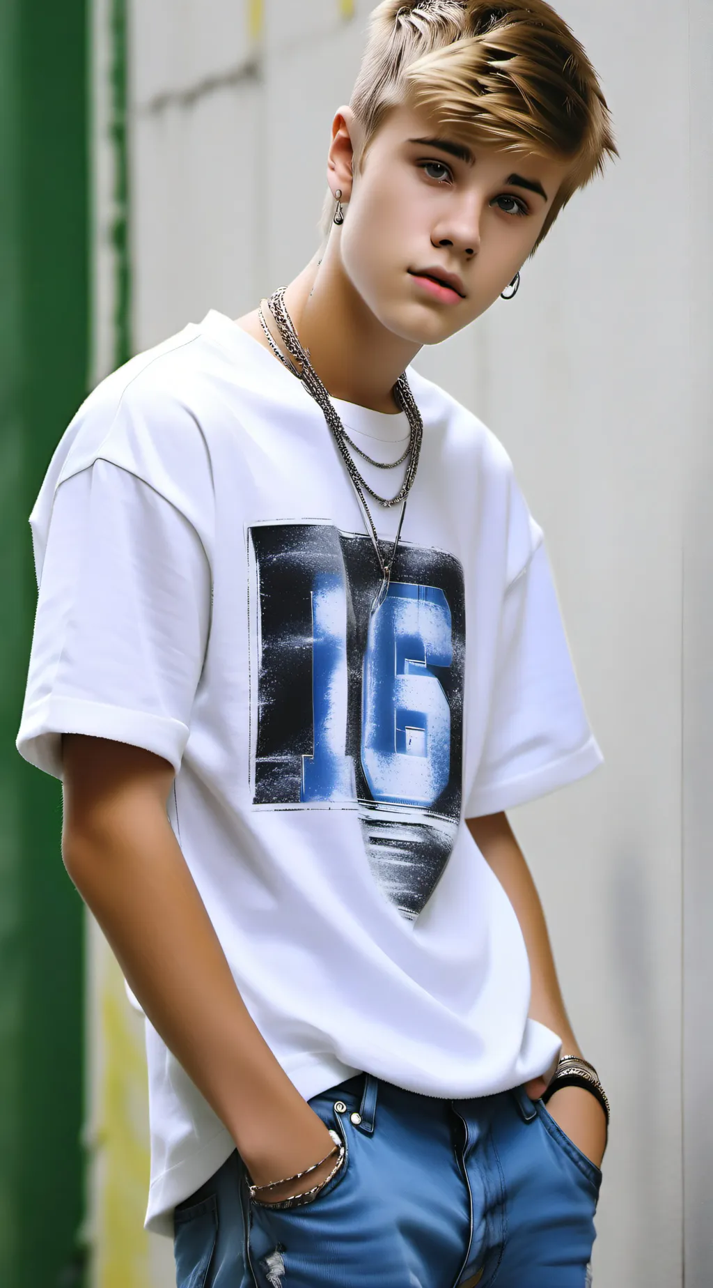 ai character: Justin Bieber  background