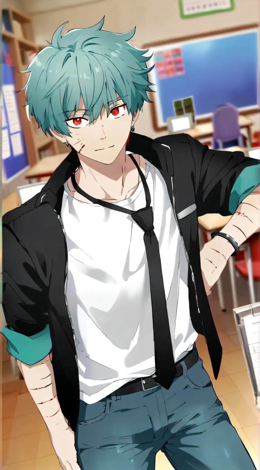 ai character: Aqua background