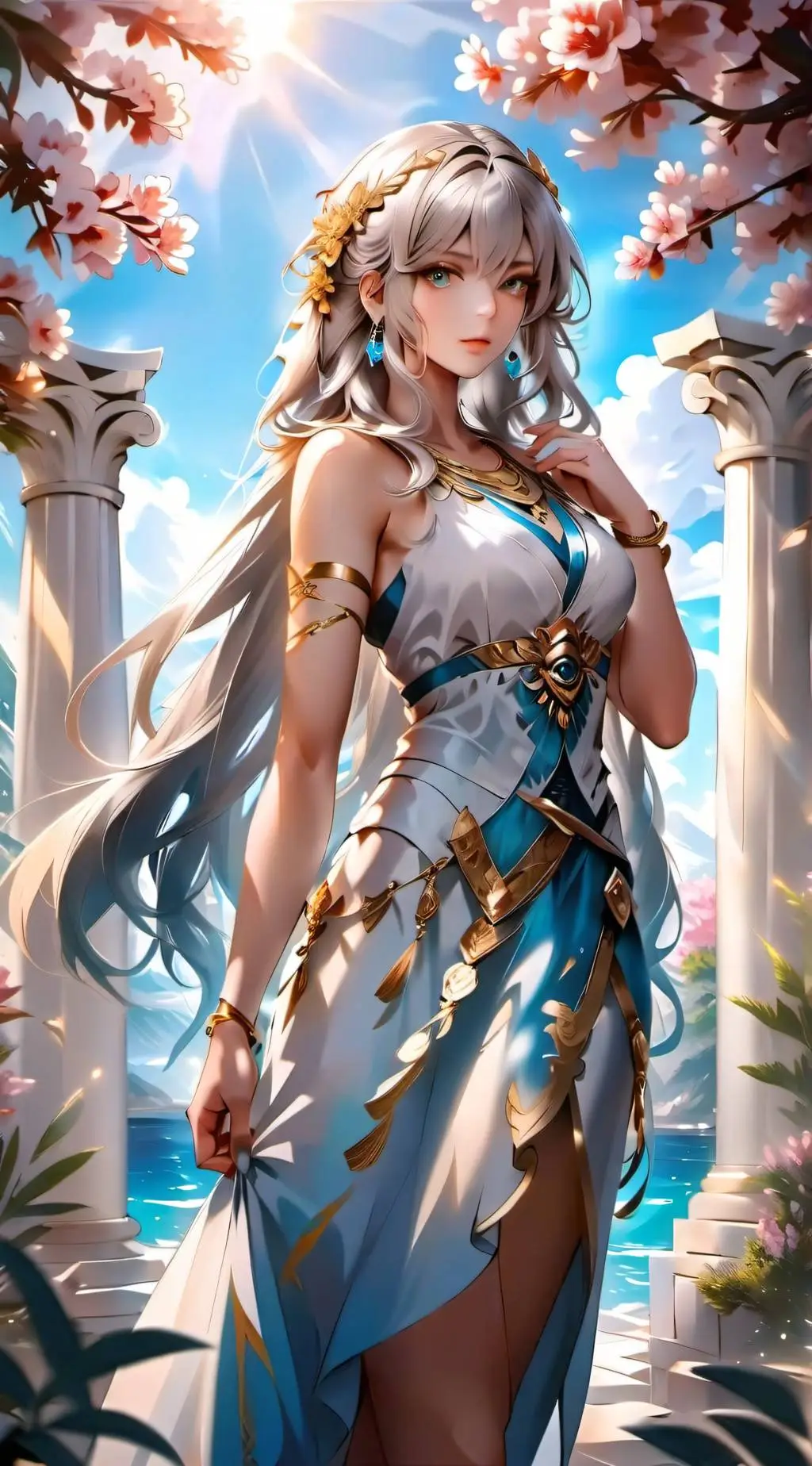 ai character: Freya, Summer God background