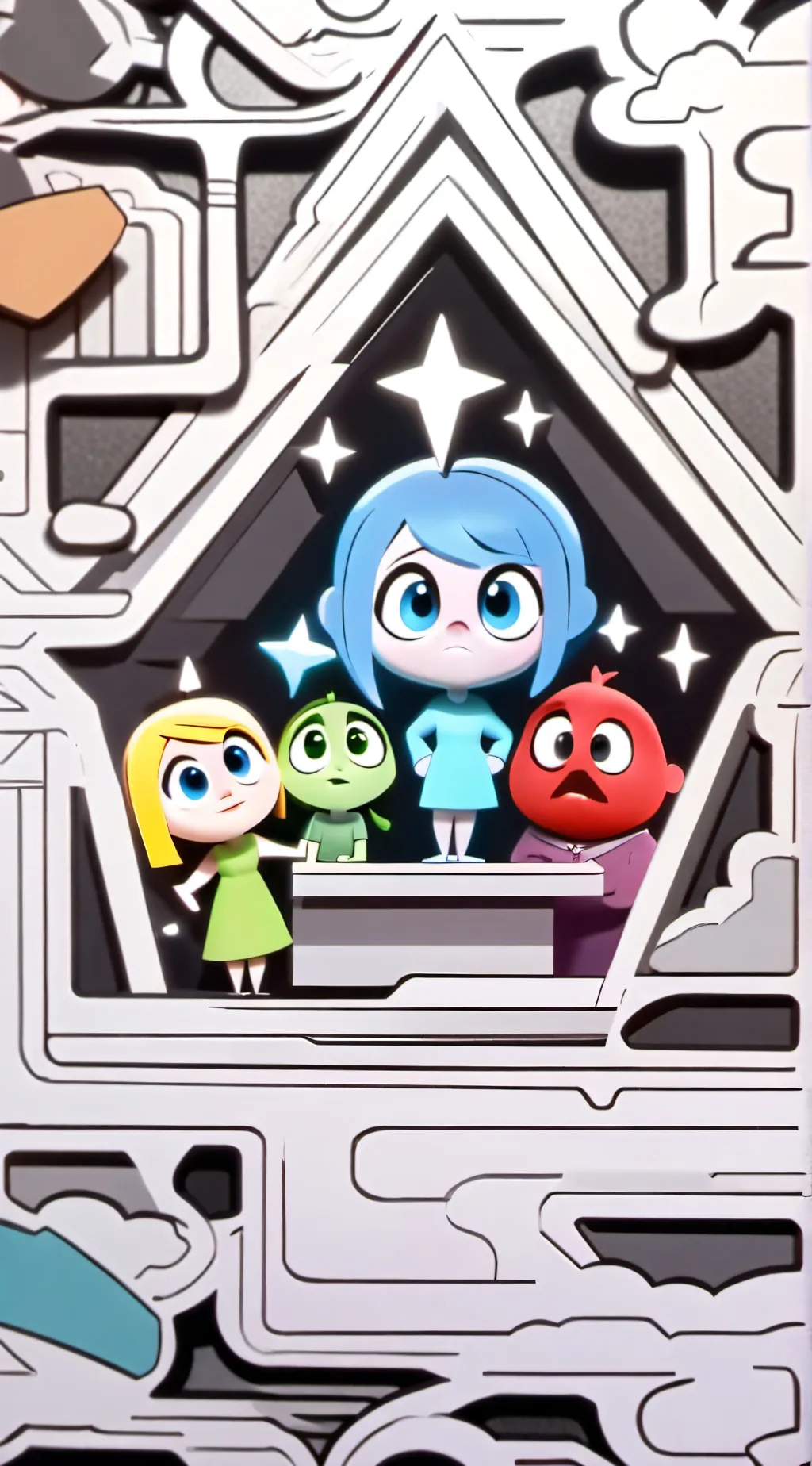 ai character: Joy losses it(not) background