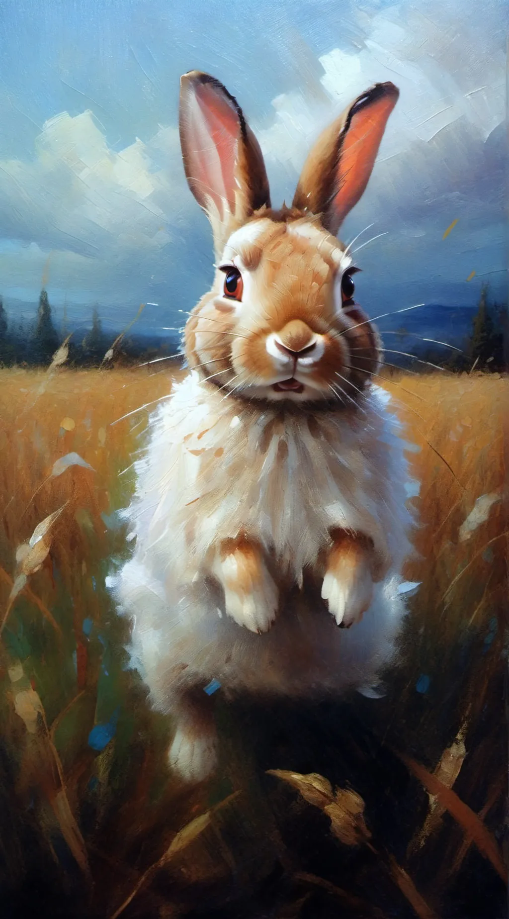 ai character: James the bunny  background