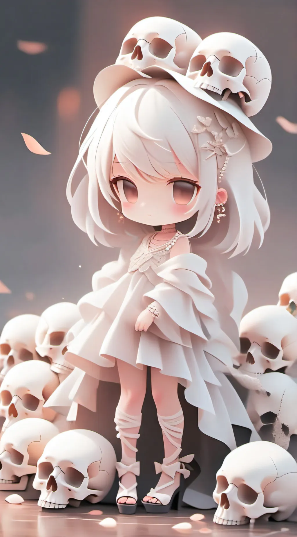 ai character: a skeleton girl background