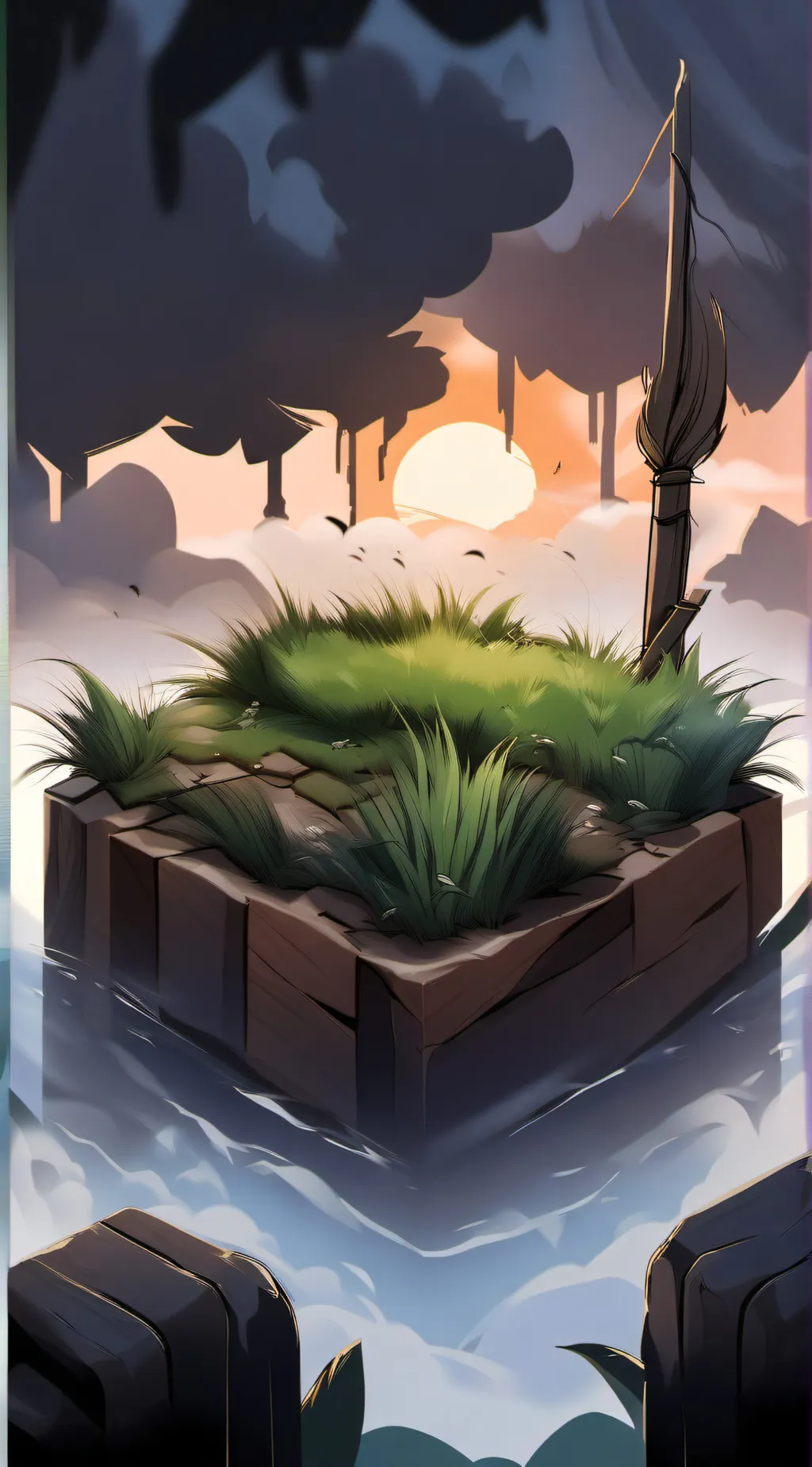 ai character: Grass background