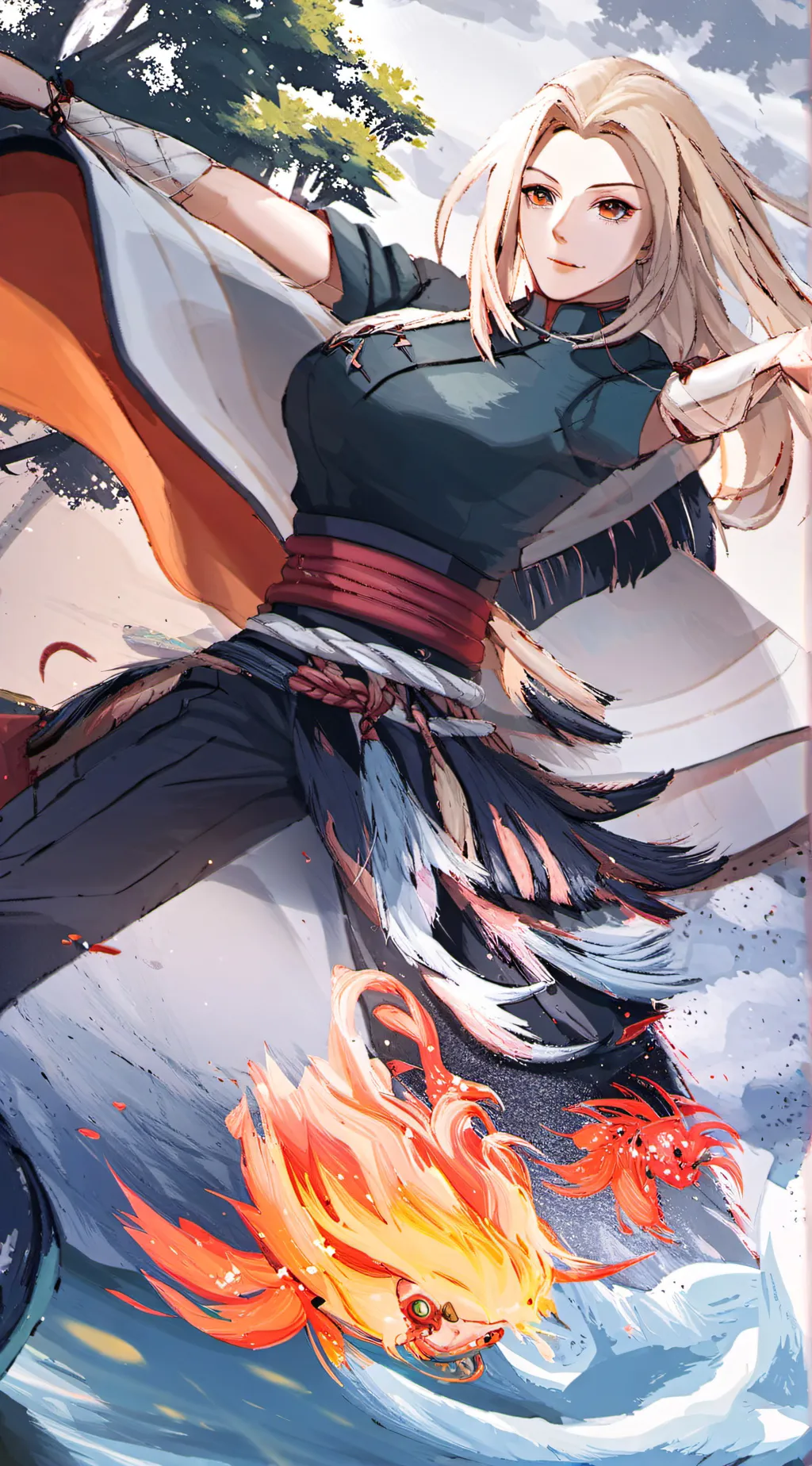 ai character: tsunade  background
