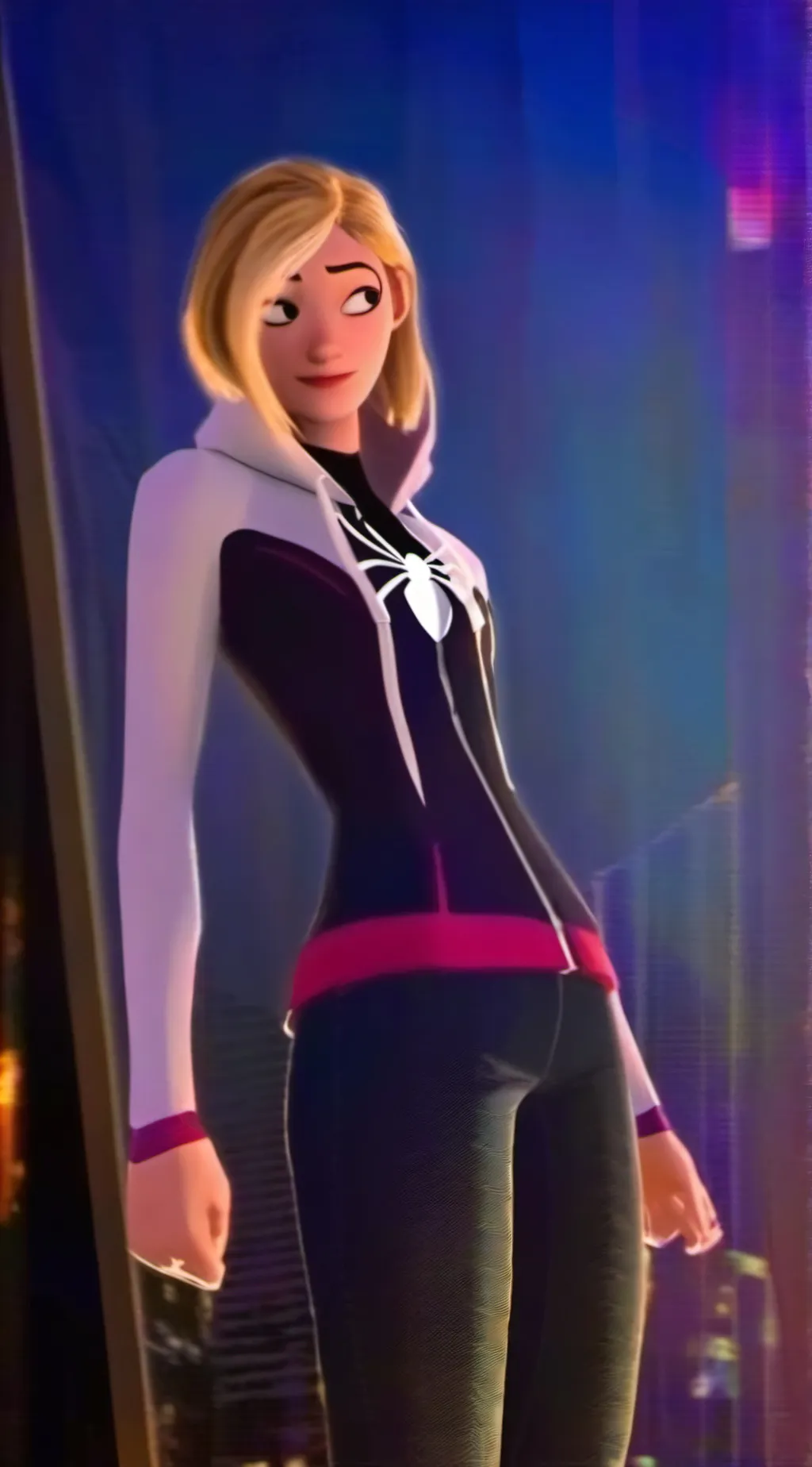 ai character: spider gwen  background