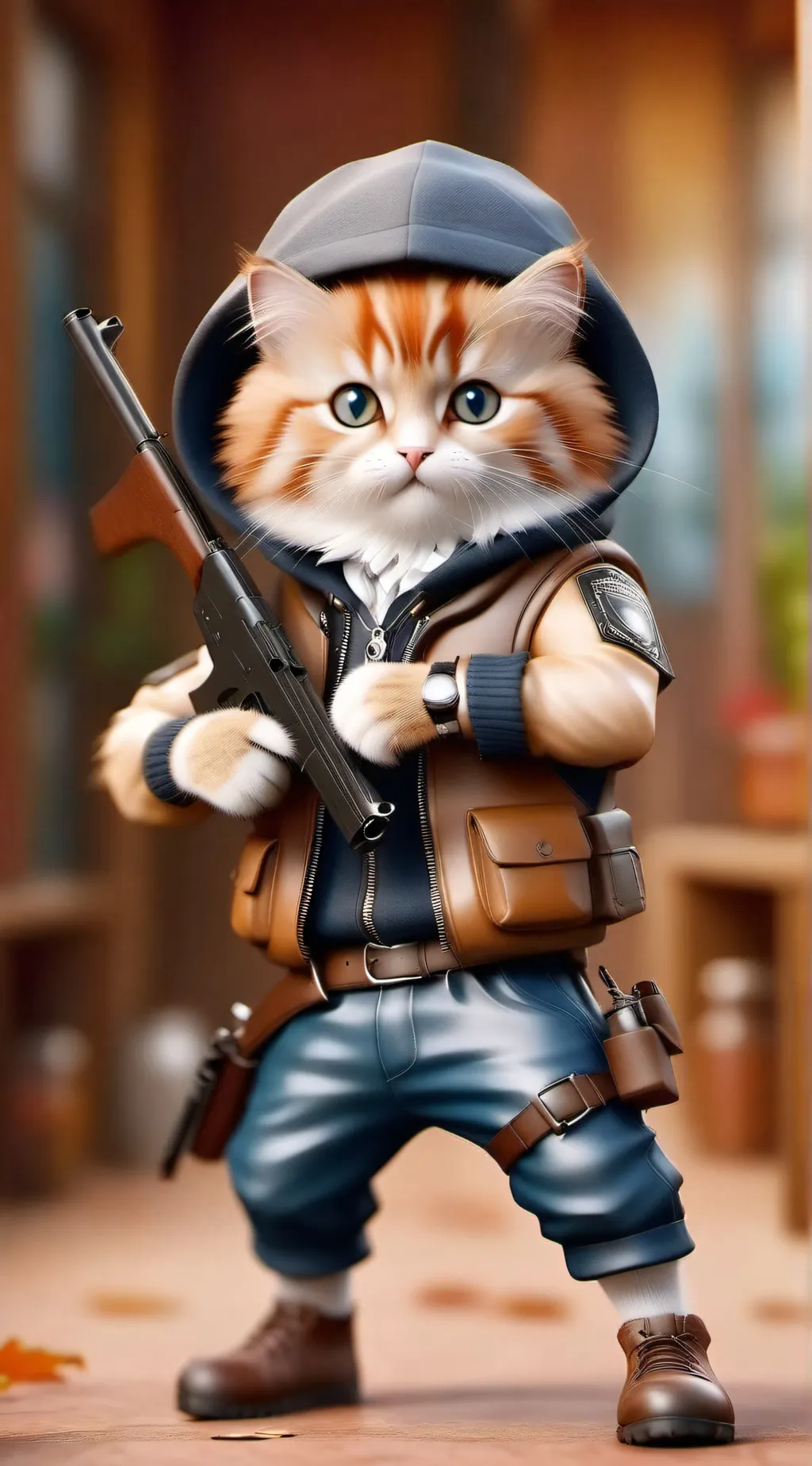 ai character: Police Kitten background