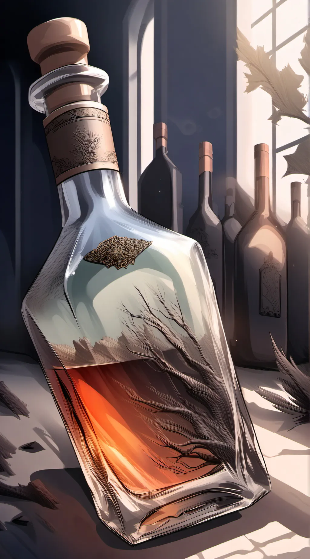 ai character: Mysterious potion background