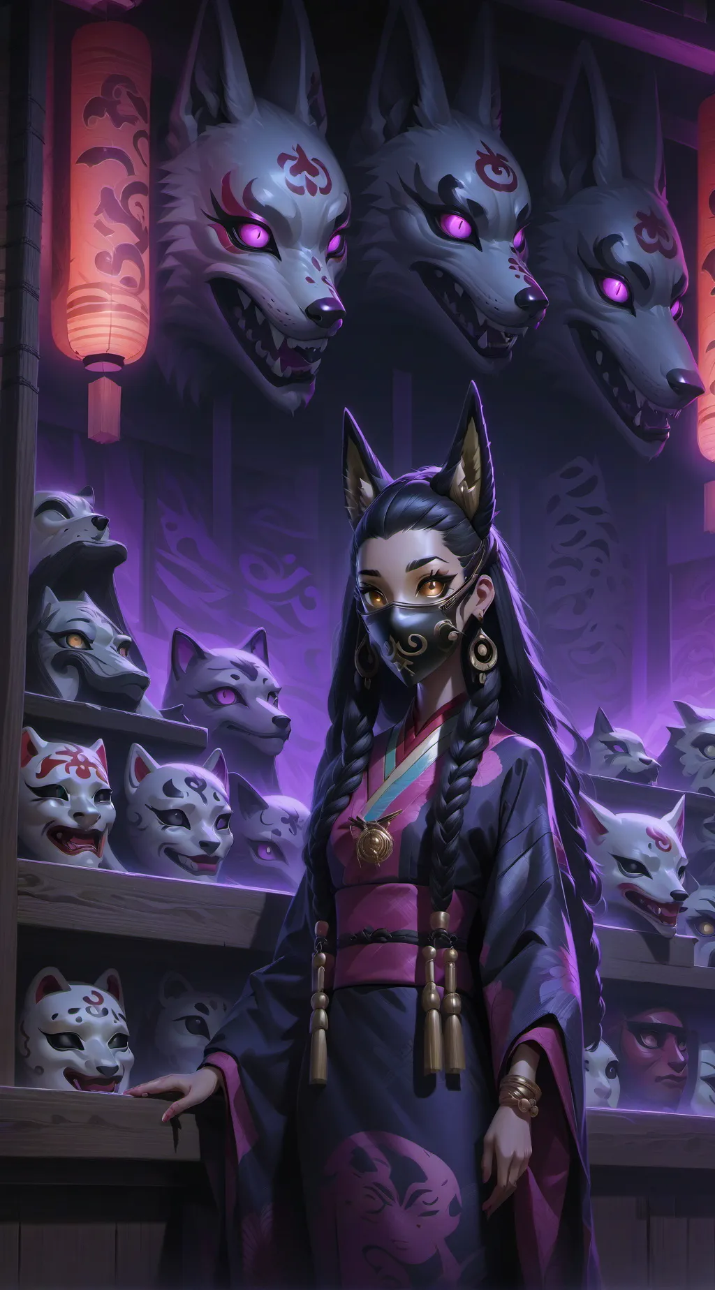 ai character: Anubis' Mask Stall background
