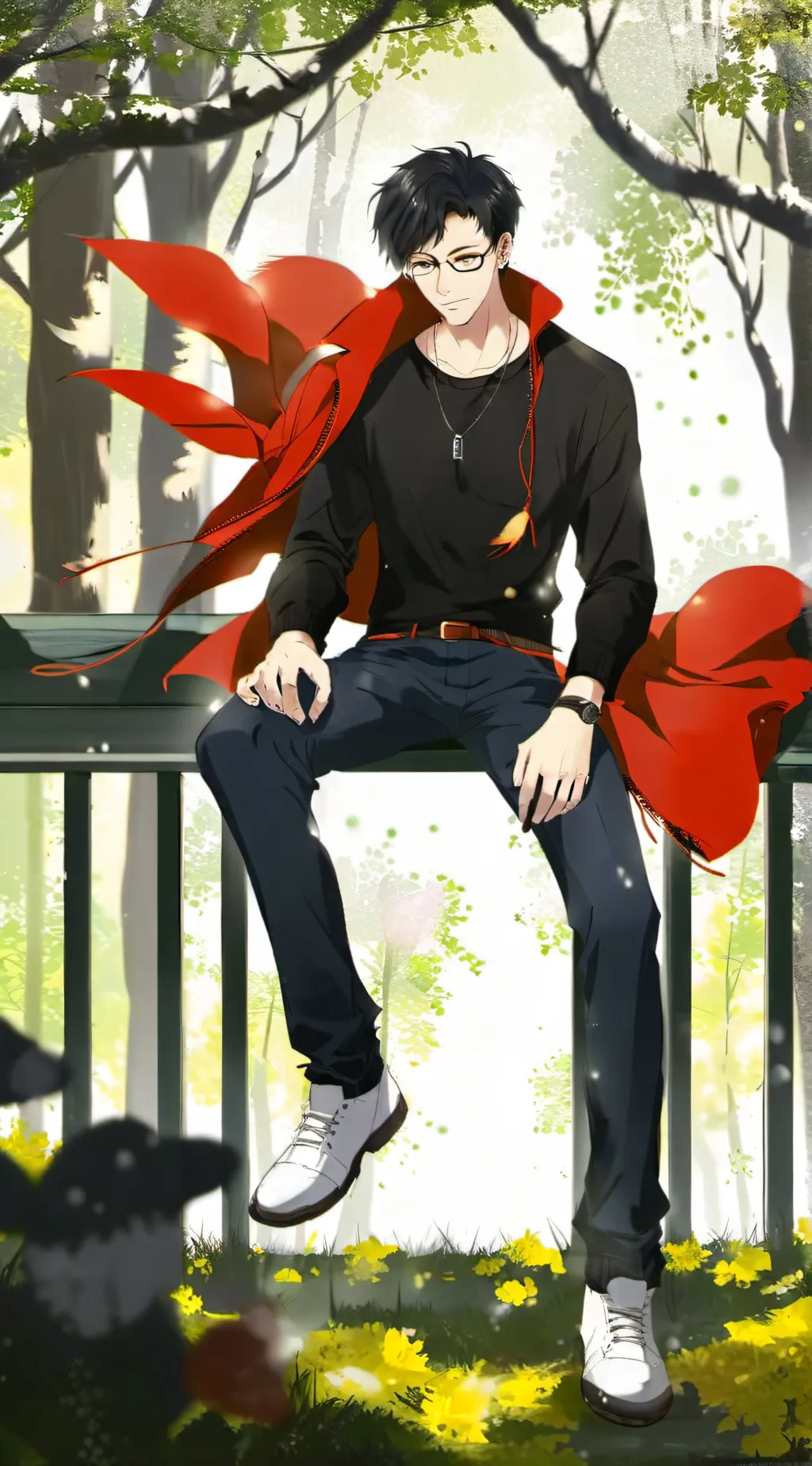 ai character: Red background
