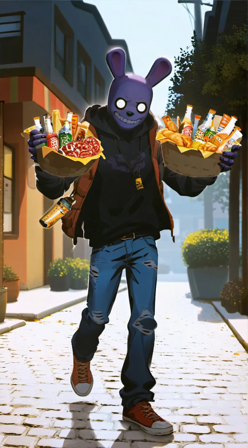 ai character: Nightmare Bonnie  background