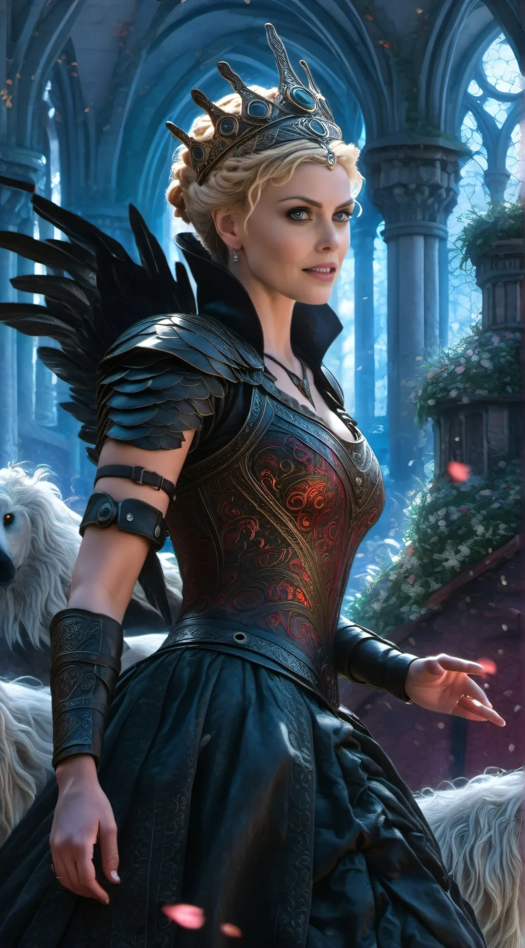 ai character: Queen Ravenna background