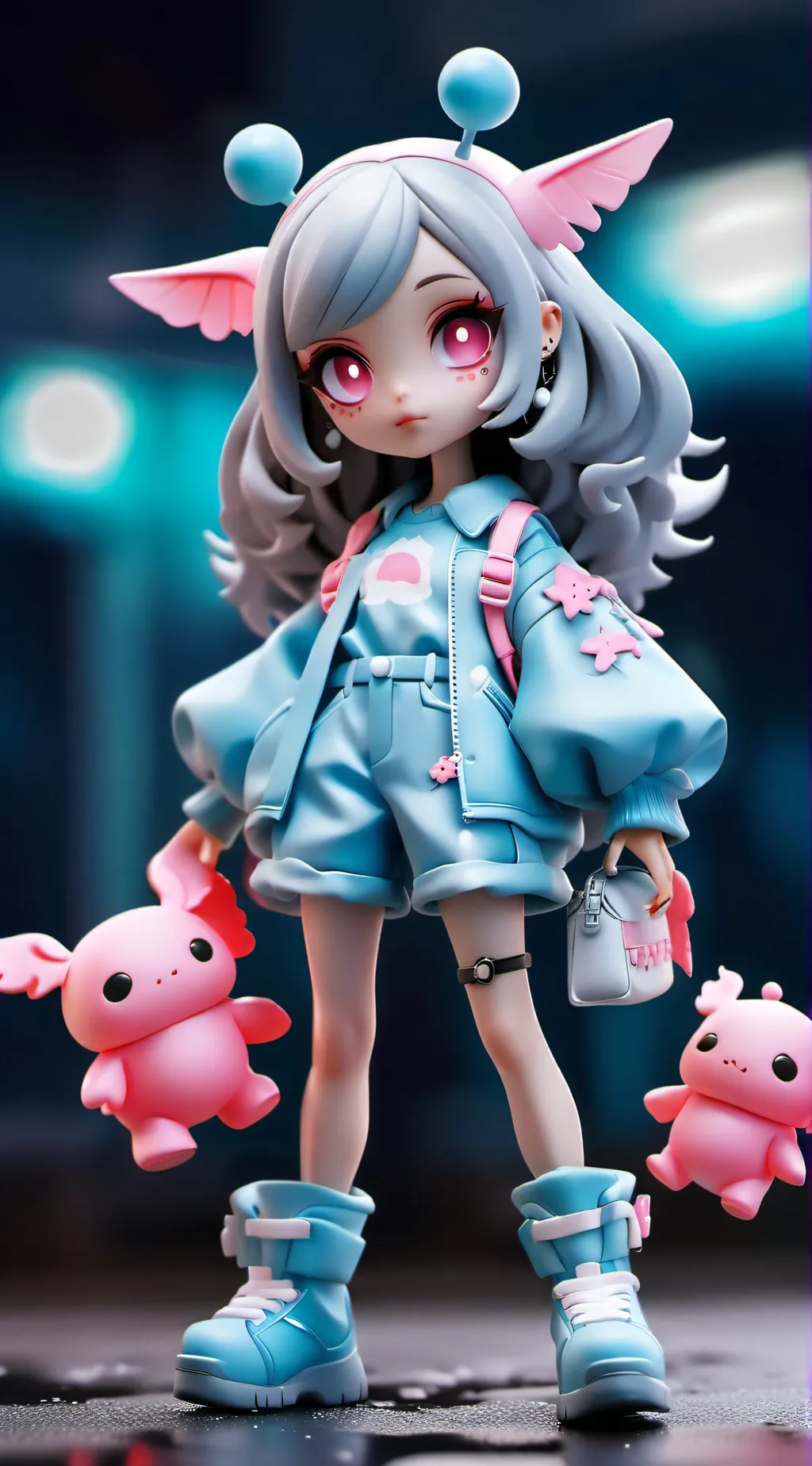 ai character: axolotl  background