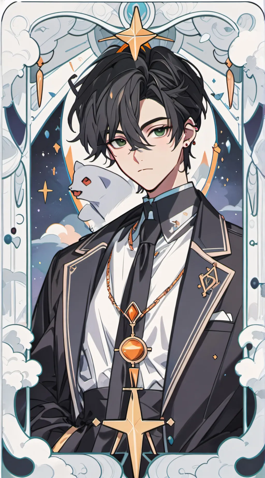 ai character: Mha lost cat background