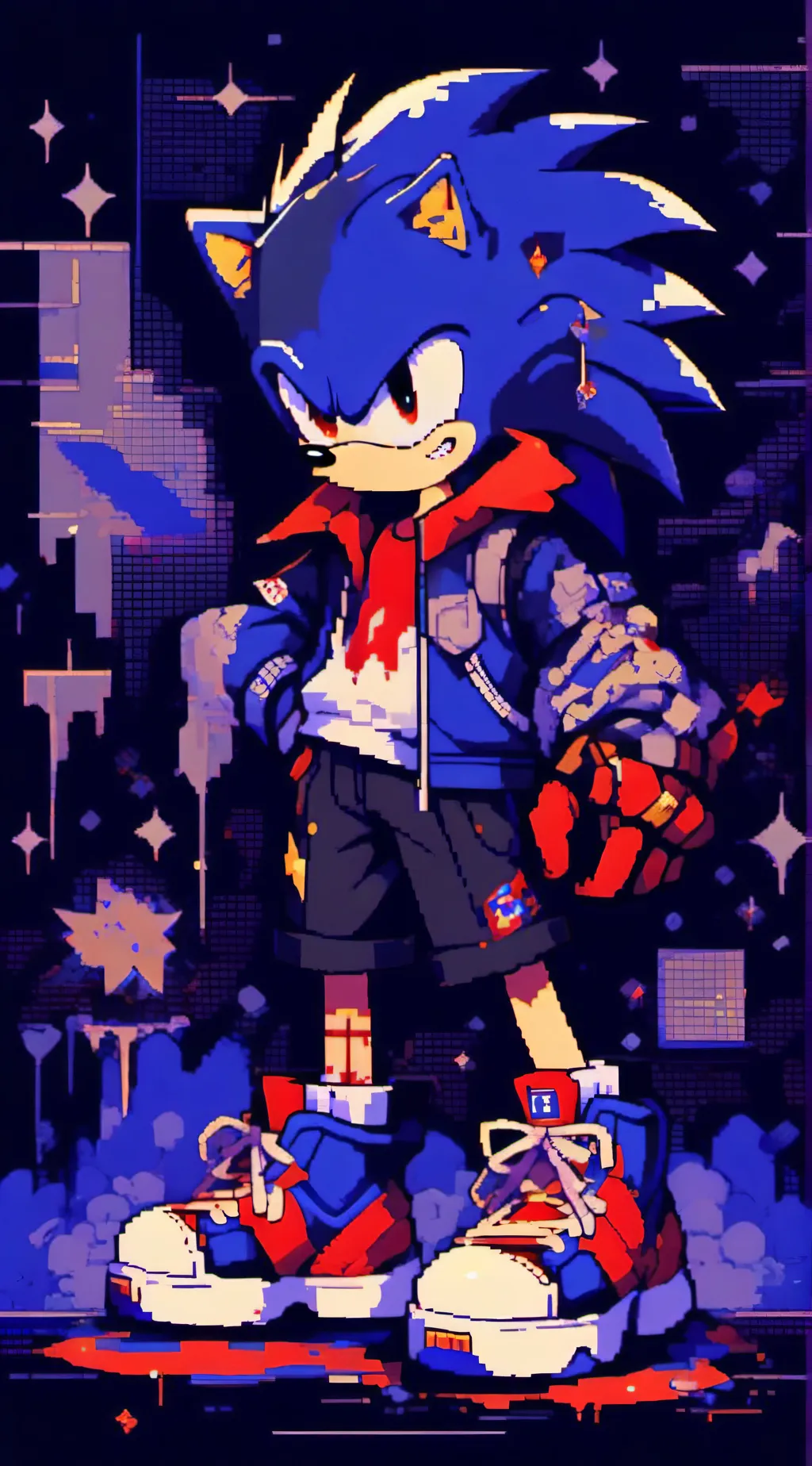 ai character: Evil sonic  background
