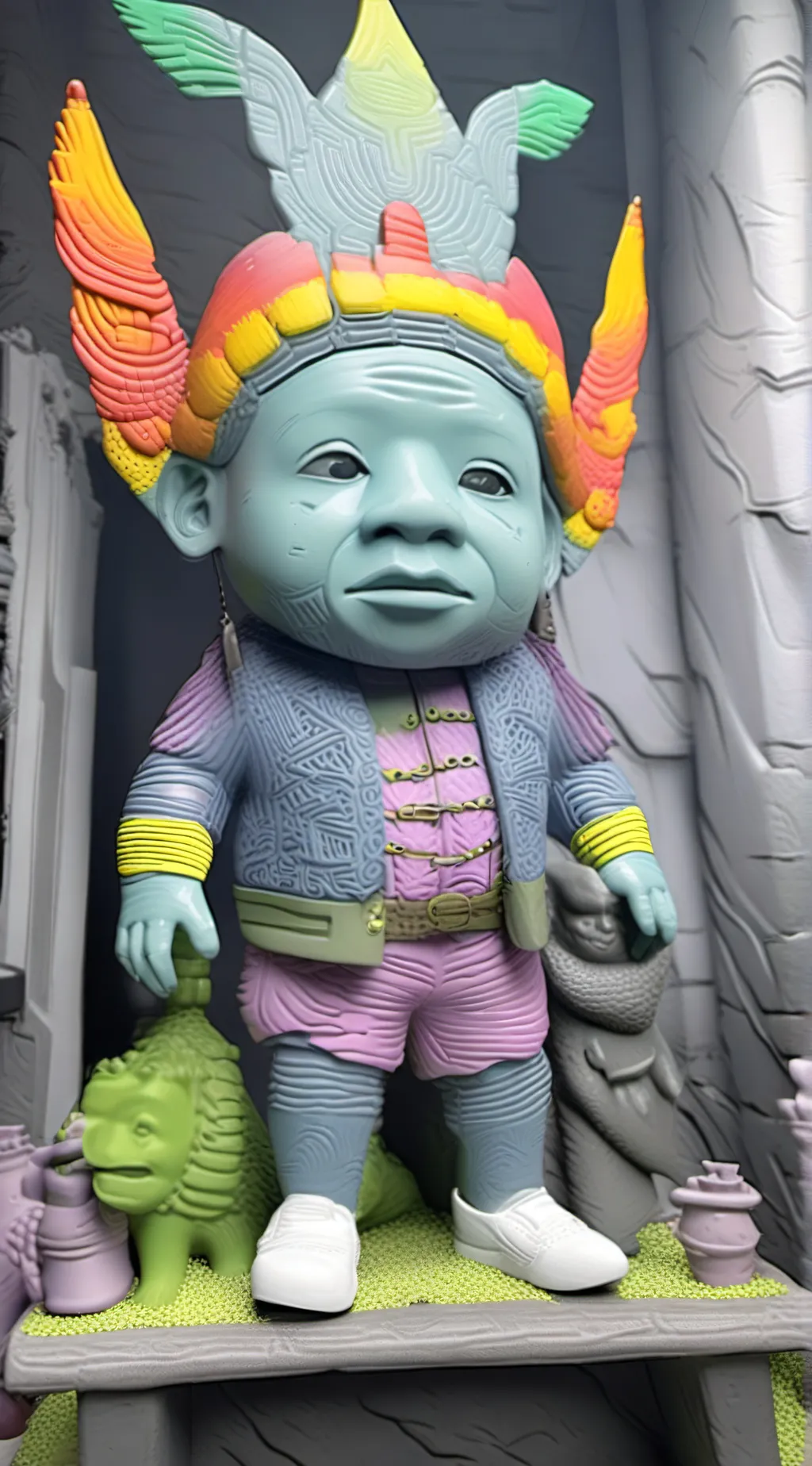 ai character: A ugly statue background