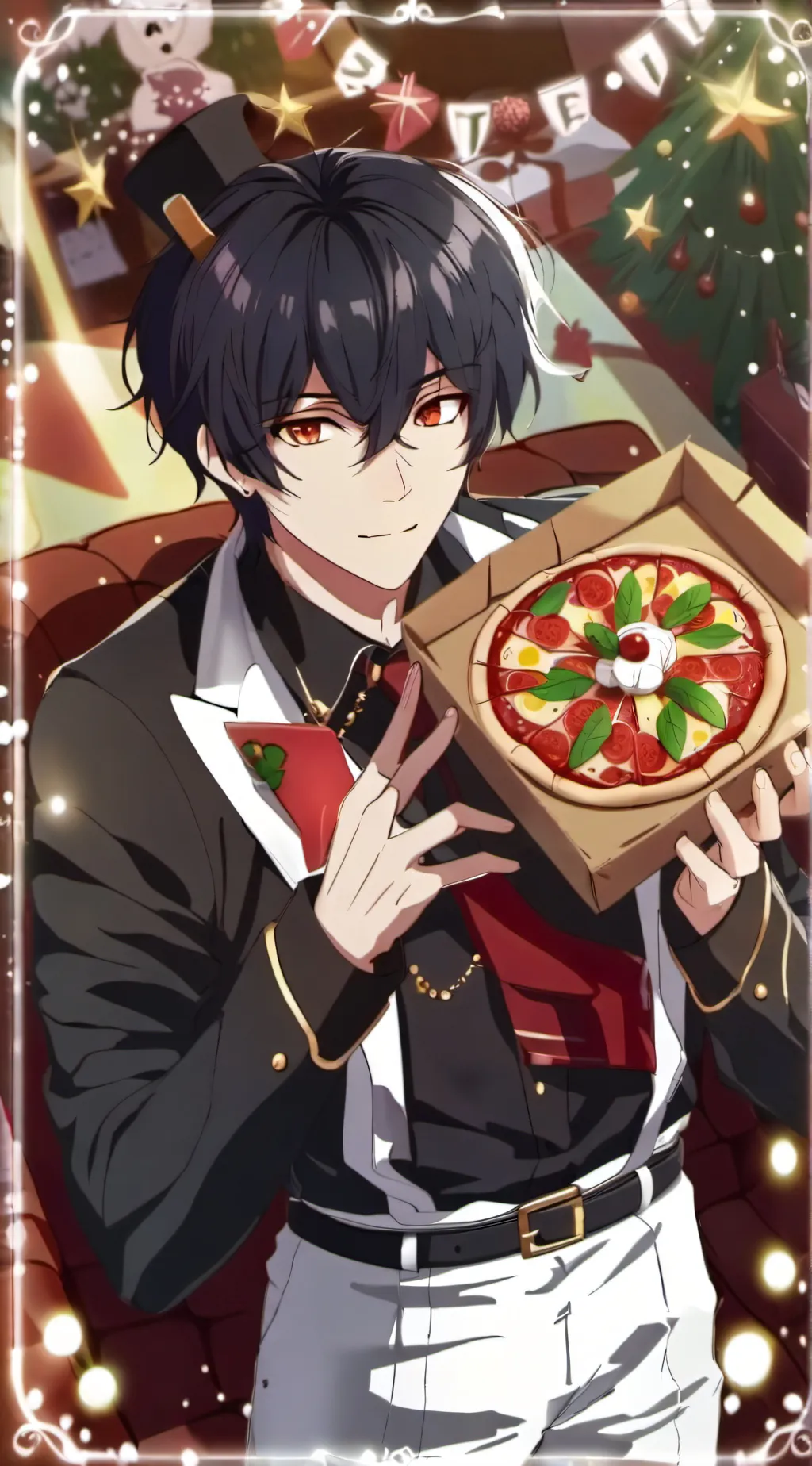 ai character: pizza delivery background