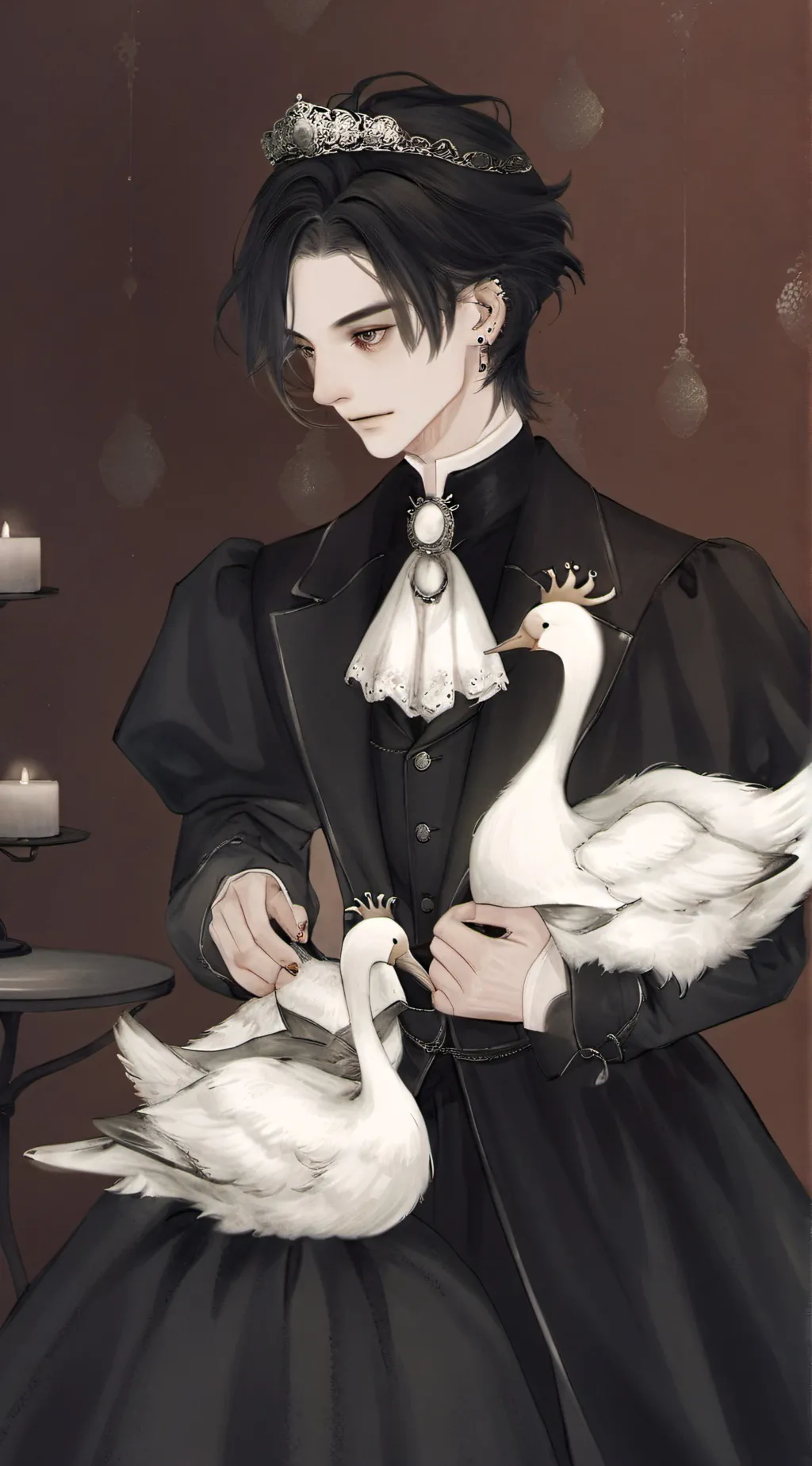 ai character: Mother goose  background