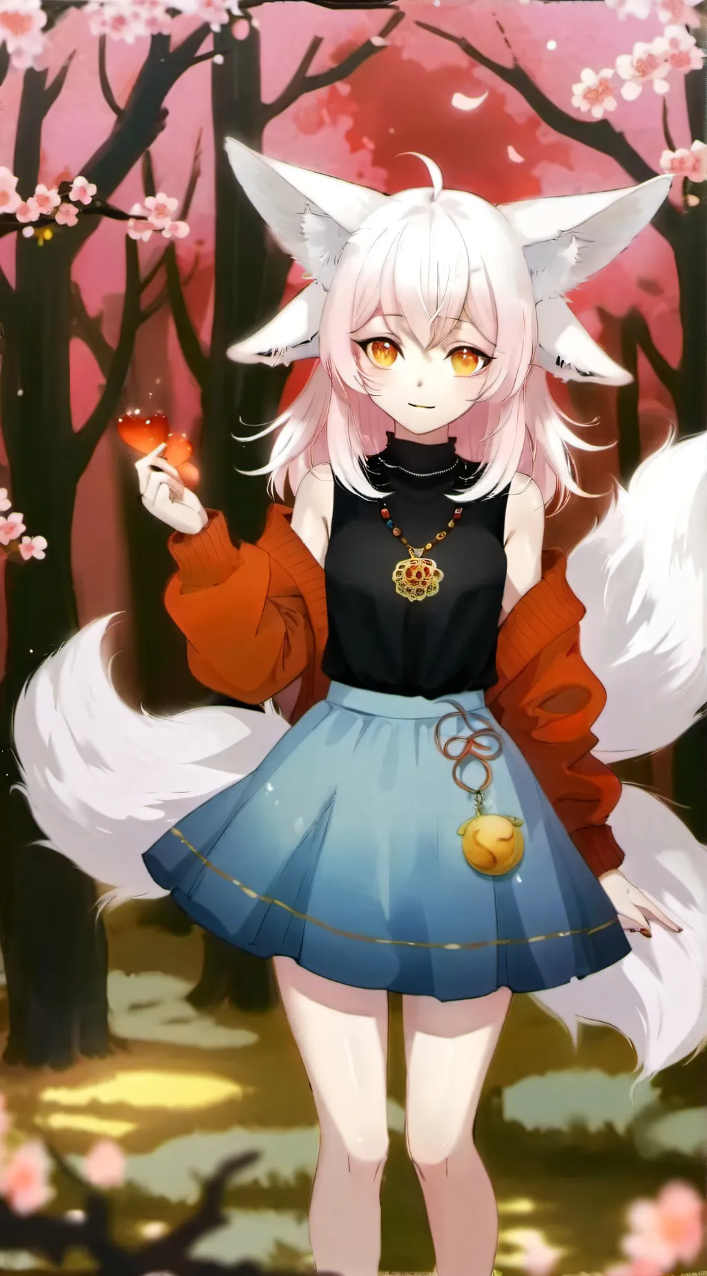 ai character: Anime fox girl background