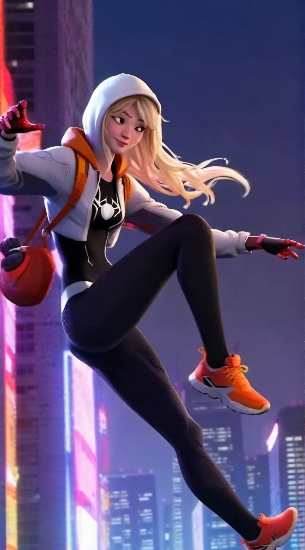 ai character: Spider gwen background