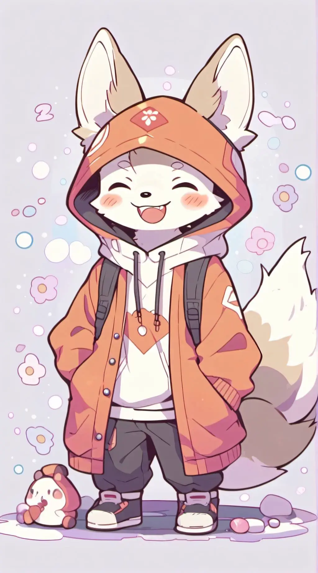 ai character: Funny fox  background
