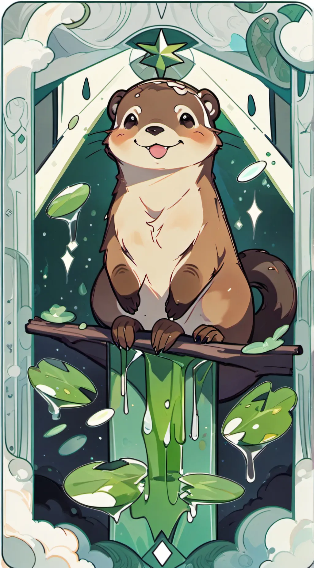 ai character: Otter inflation background