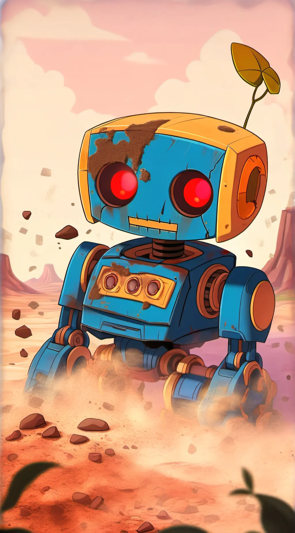 ai character: abandoned robot  background