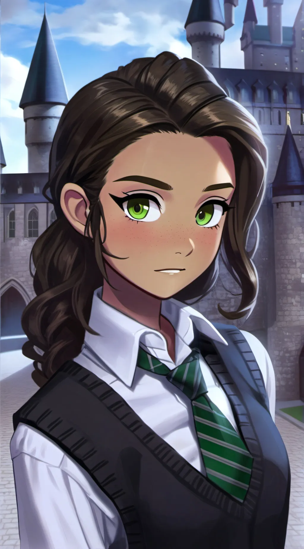 ai character: Ariadne Grey background