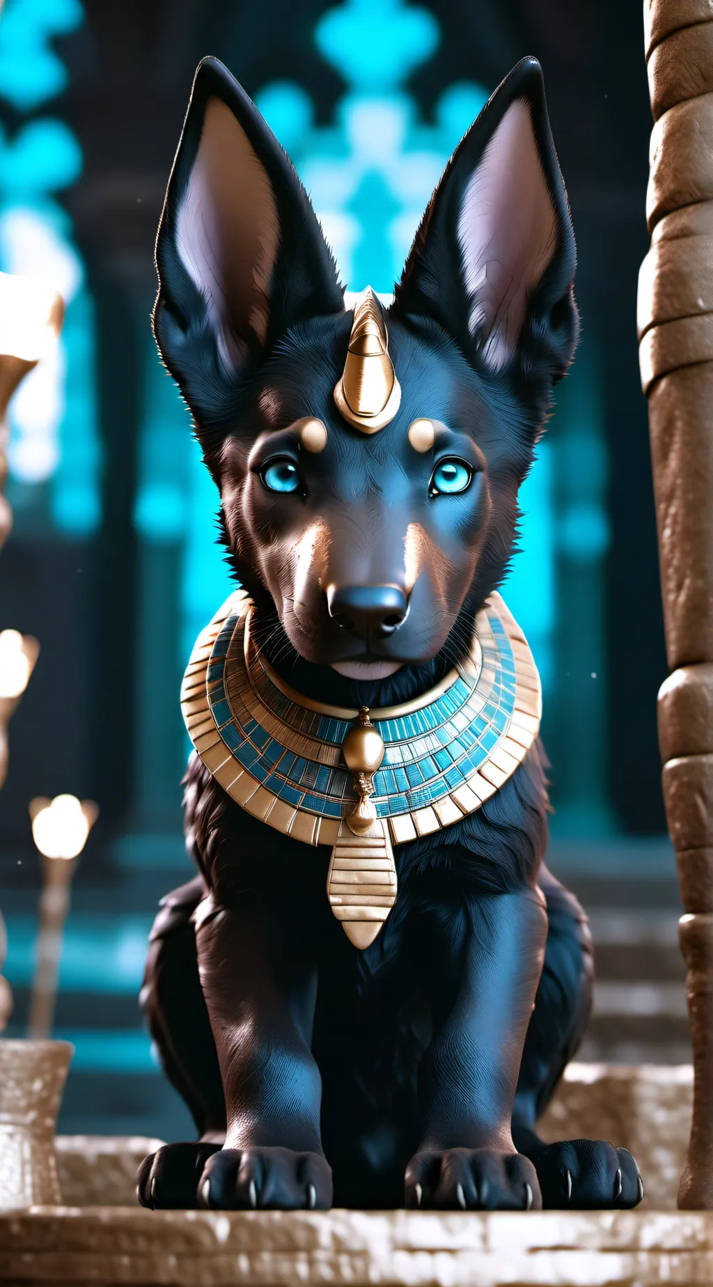 ai character: Anubis Pup background
