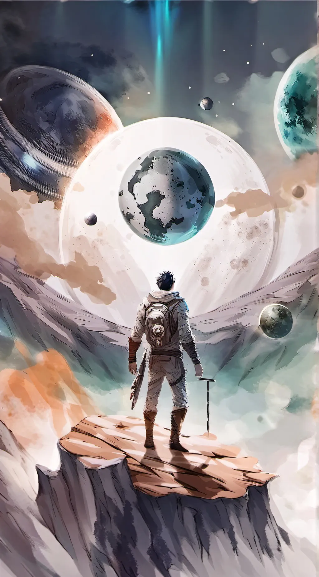 ai character: Mercury solarballs background