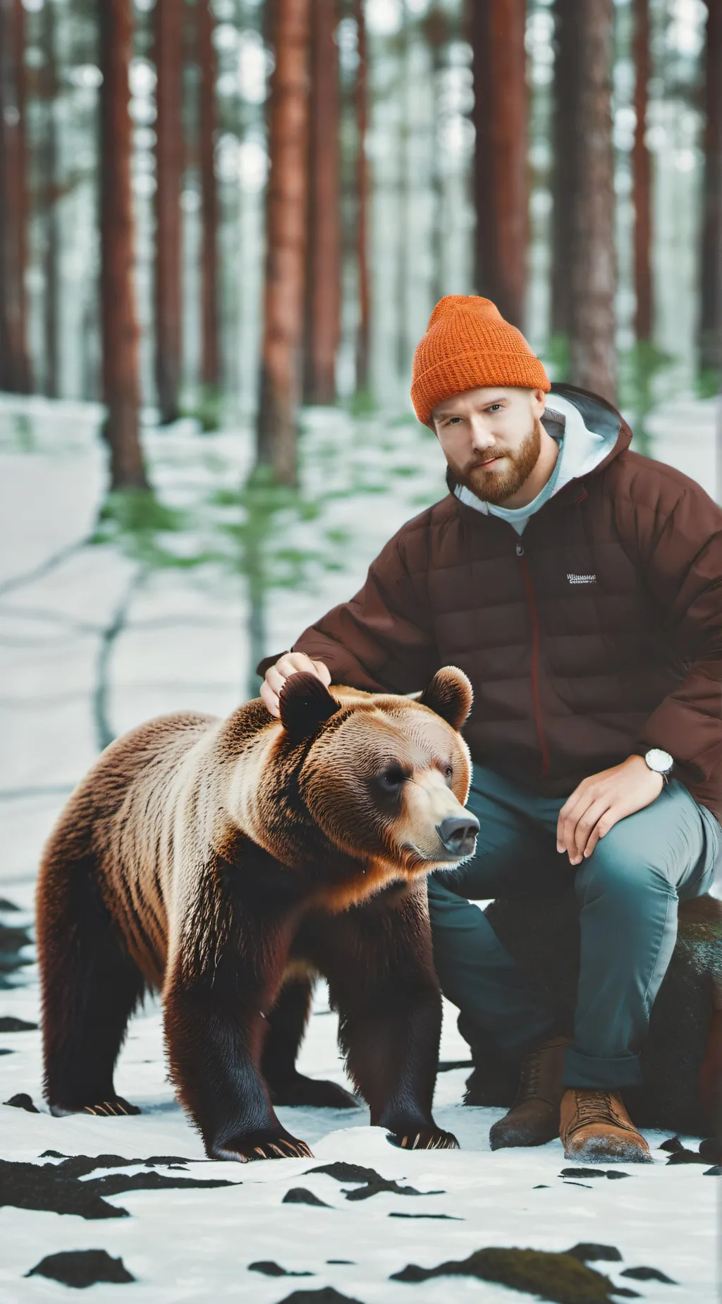 ai character: Man or bear  background