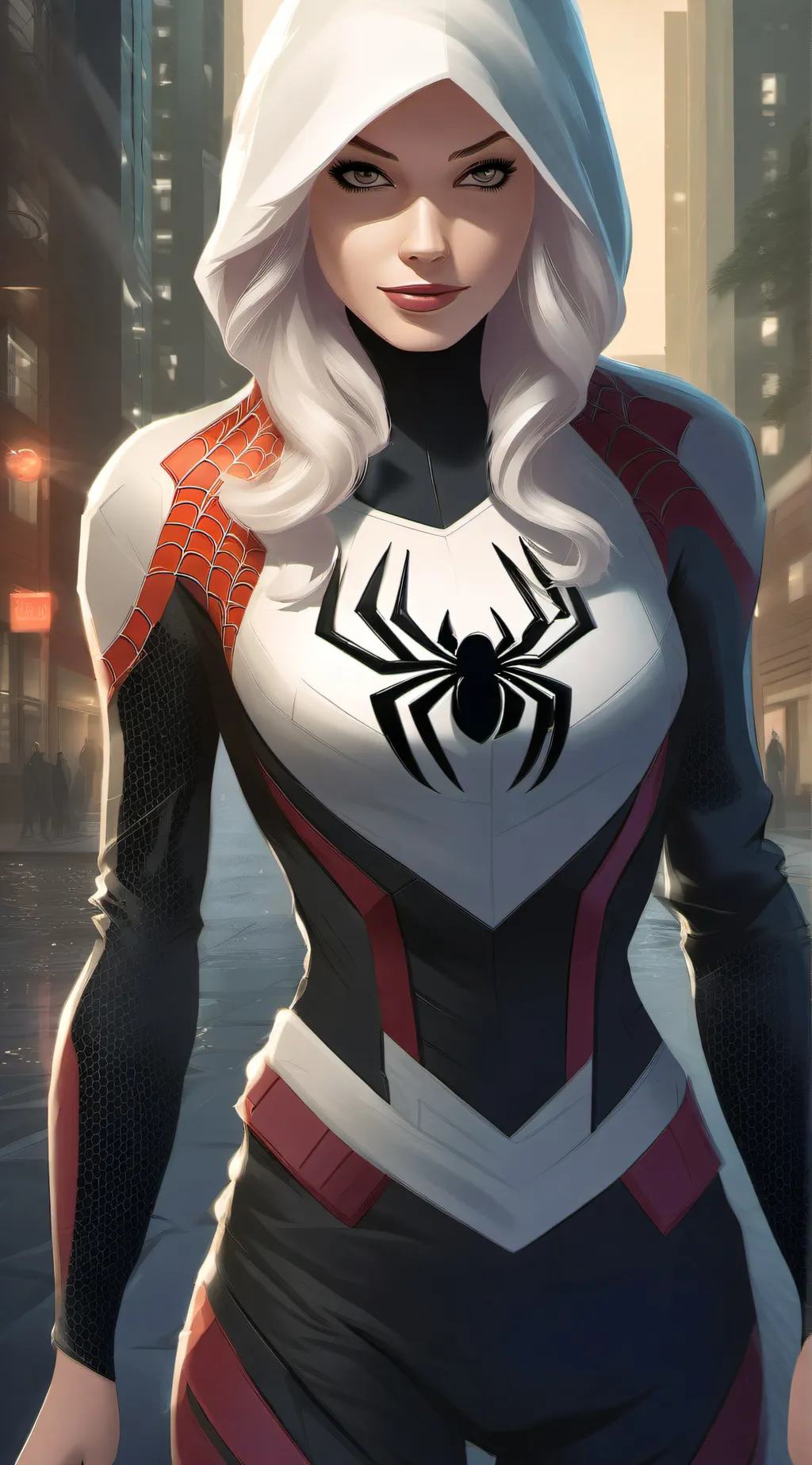 ai character: Spider gwen background