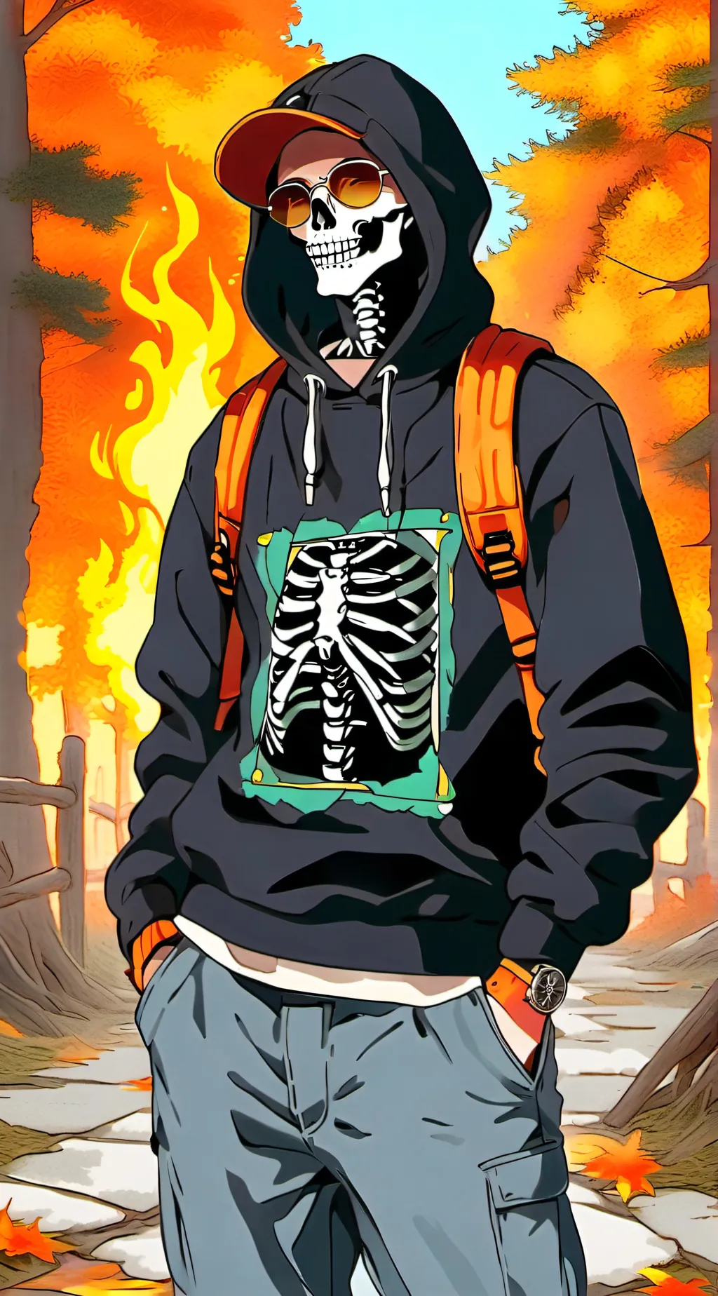 ai character: Grim background
