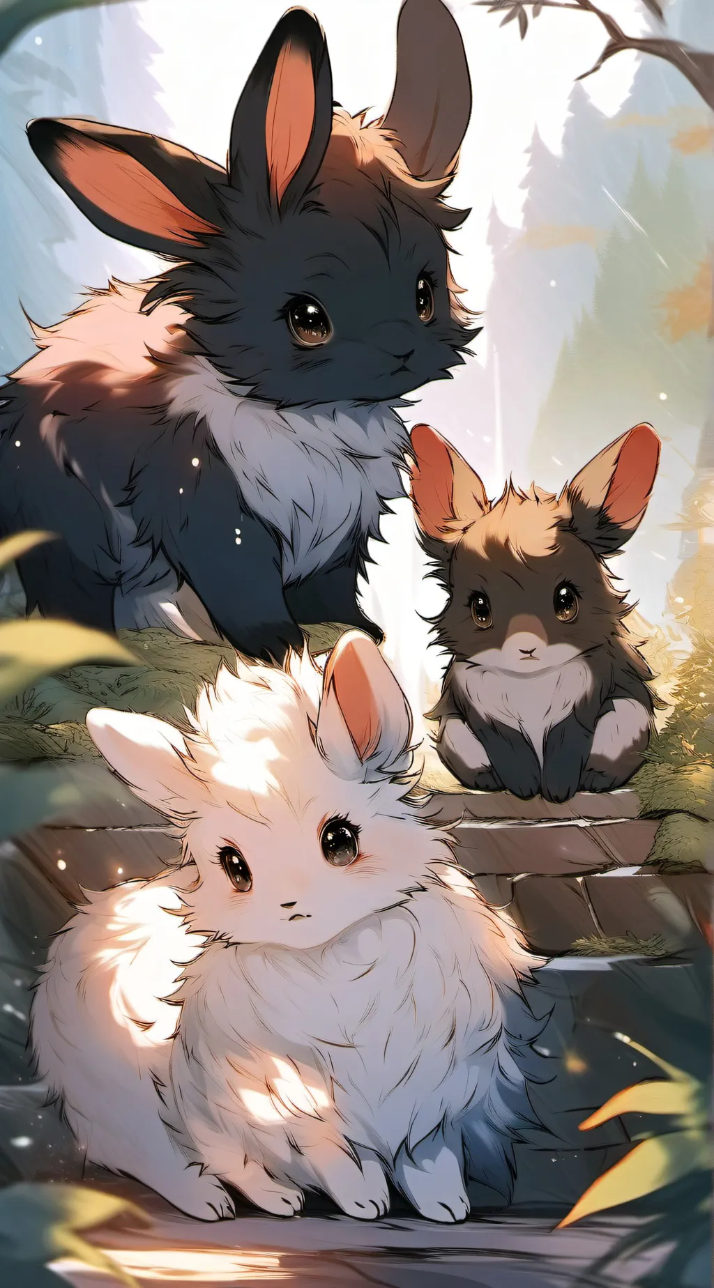ai character: The babies bunies  background