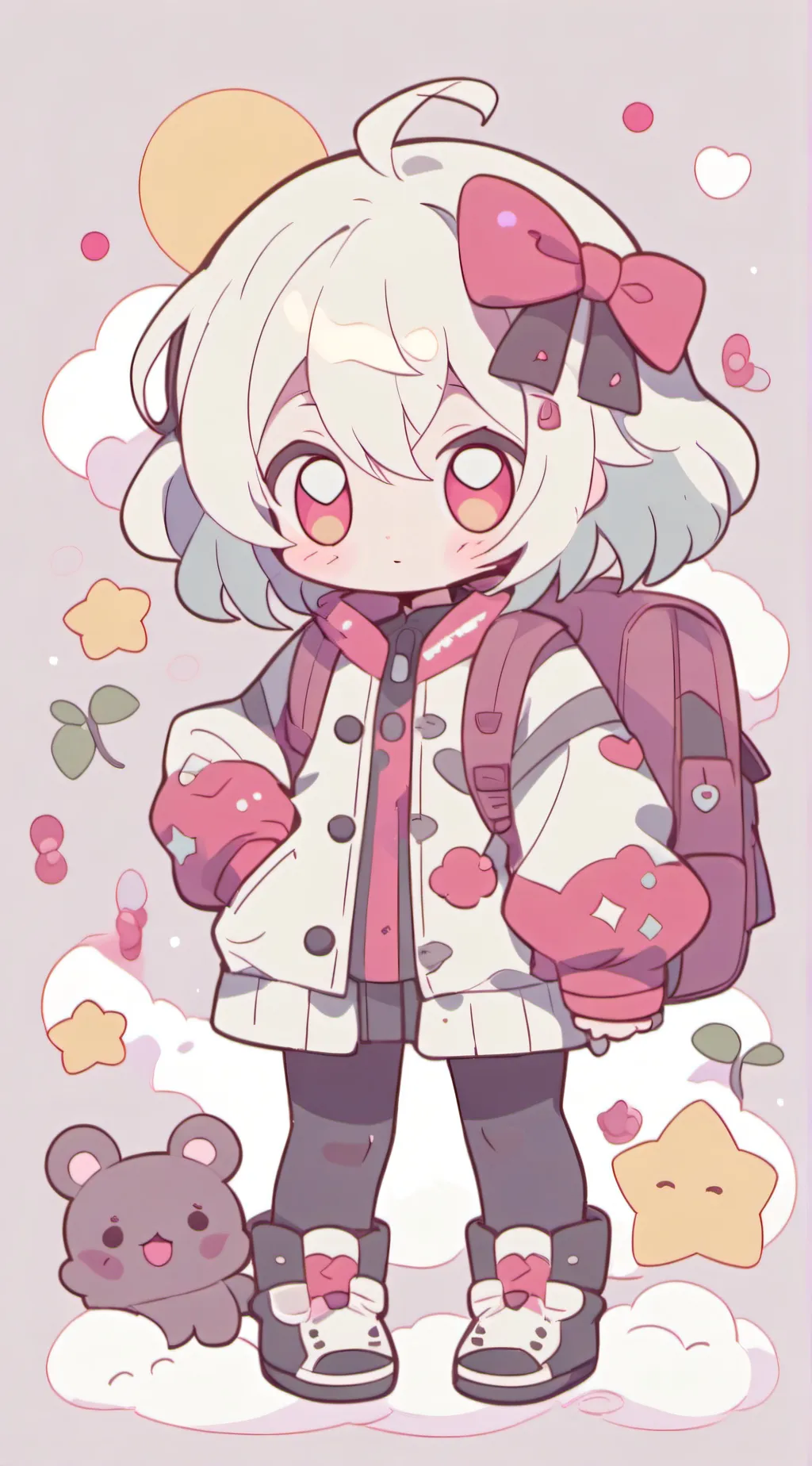 ai character: Smiling critters background