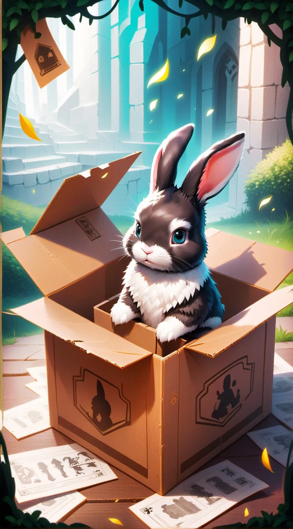 ai character: Abandoned bunny background