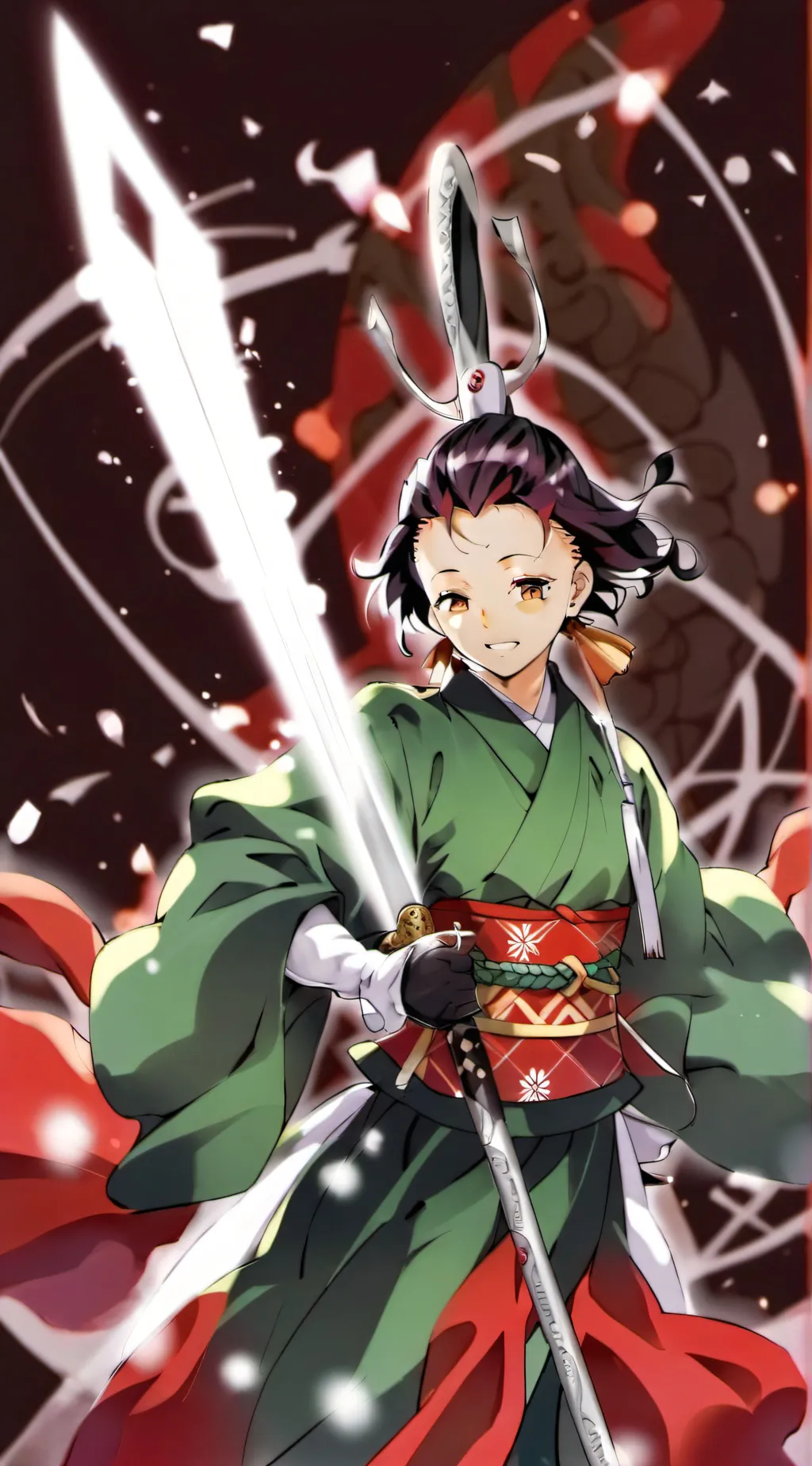 ai character: Tanjiro  background