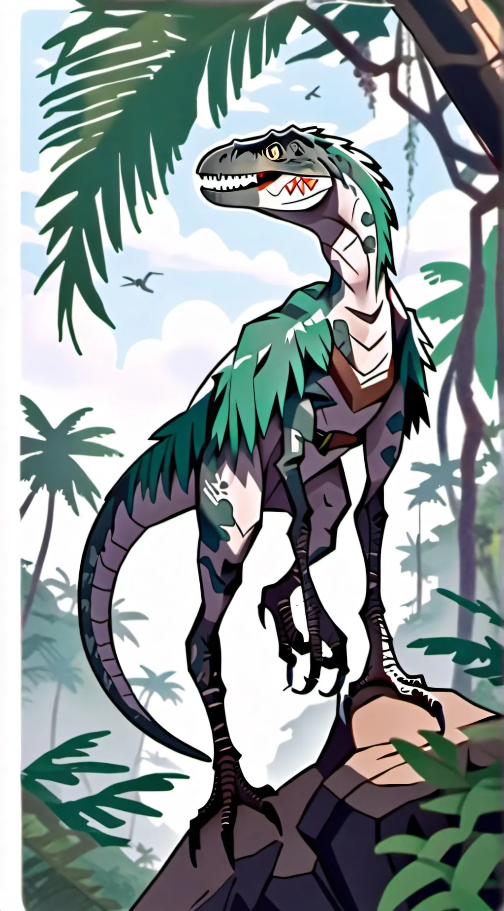 ai character: velociraptor background