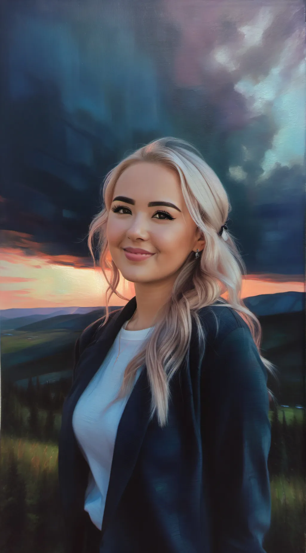 ai character: sweet girl  background