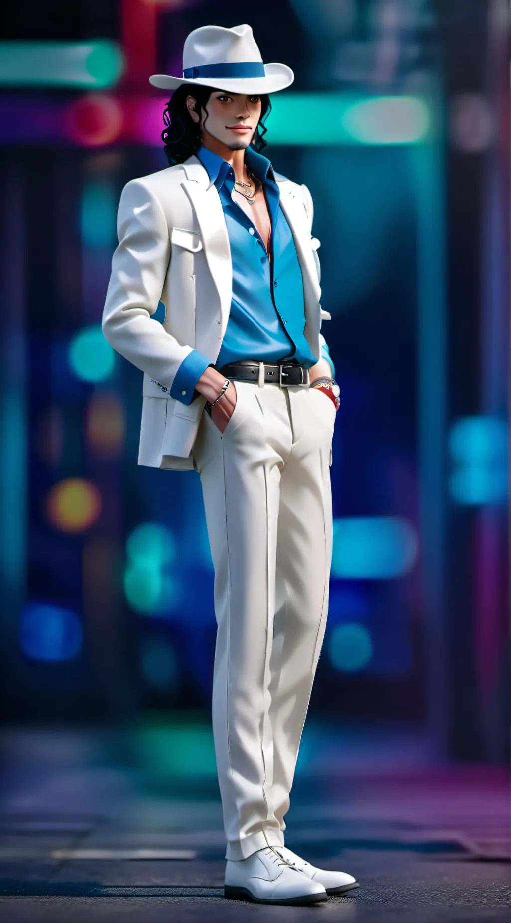 ai character: Michael jackton  background