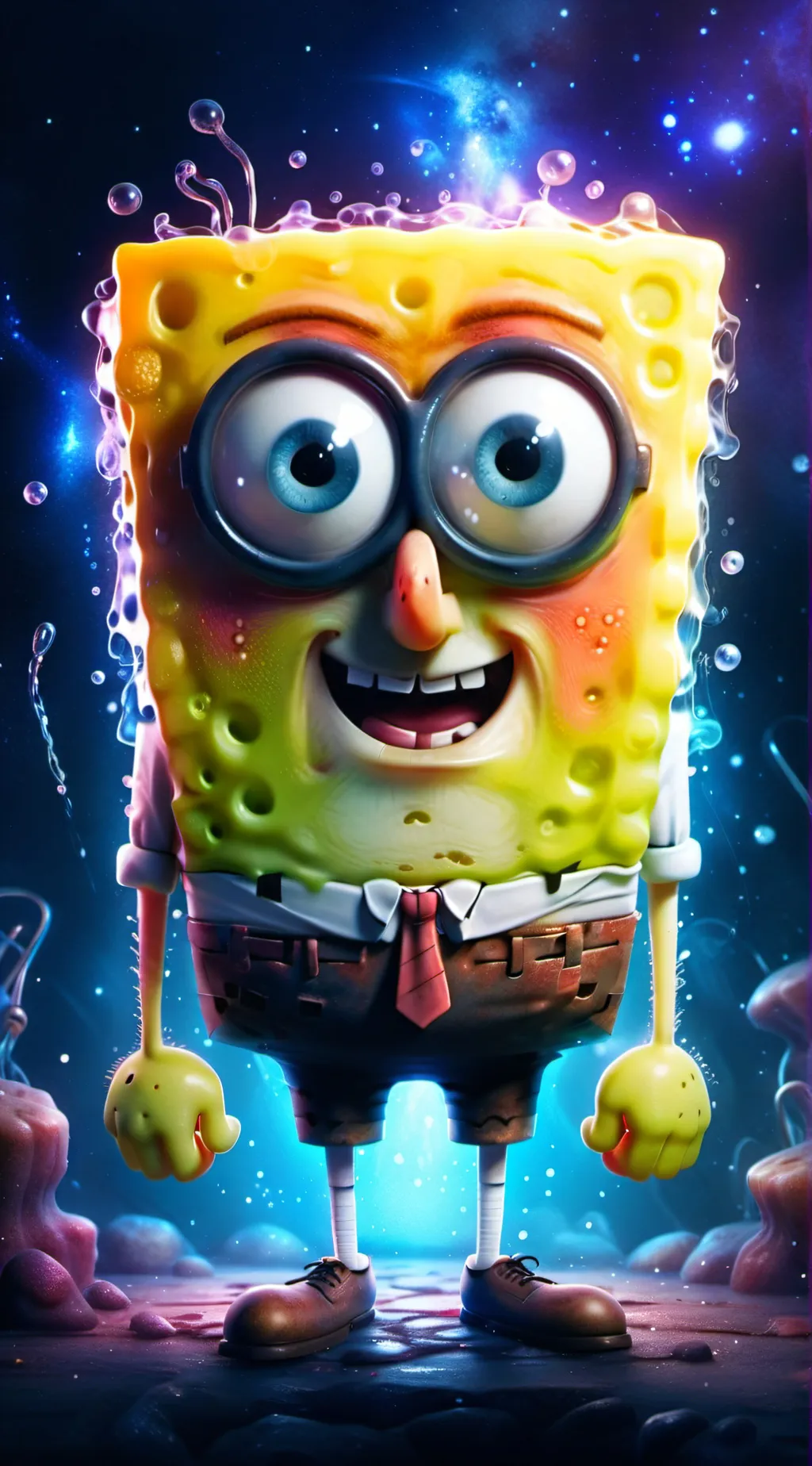 ai character: SpongeBob roadtrip background