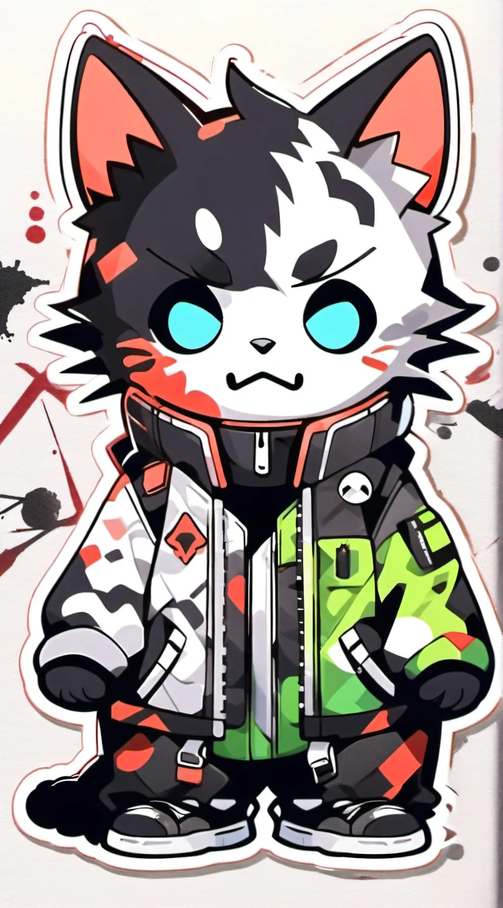 ai character: Toxic emoji cat background