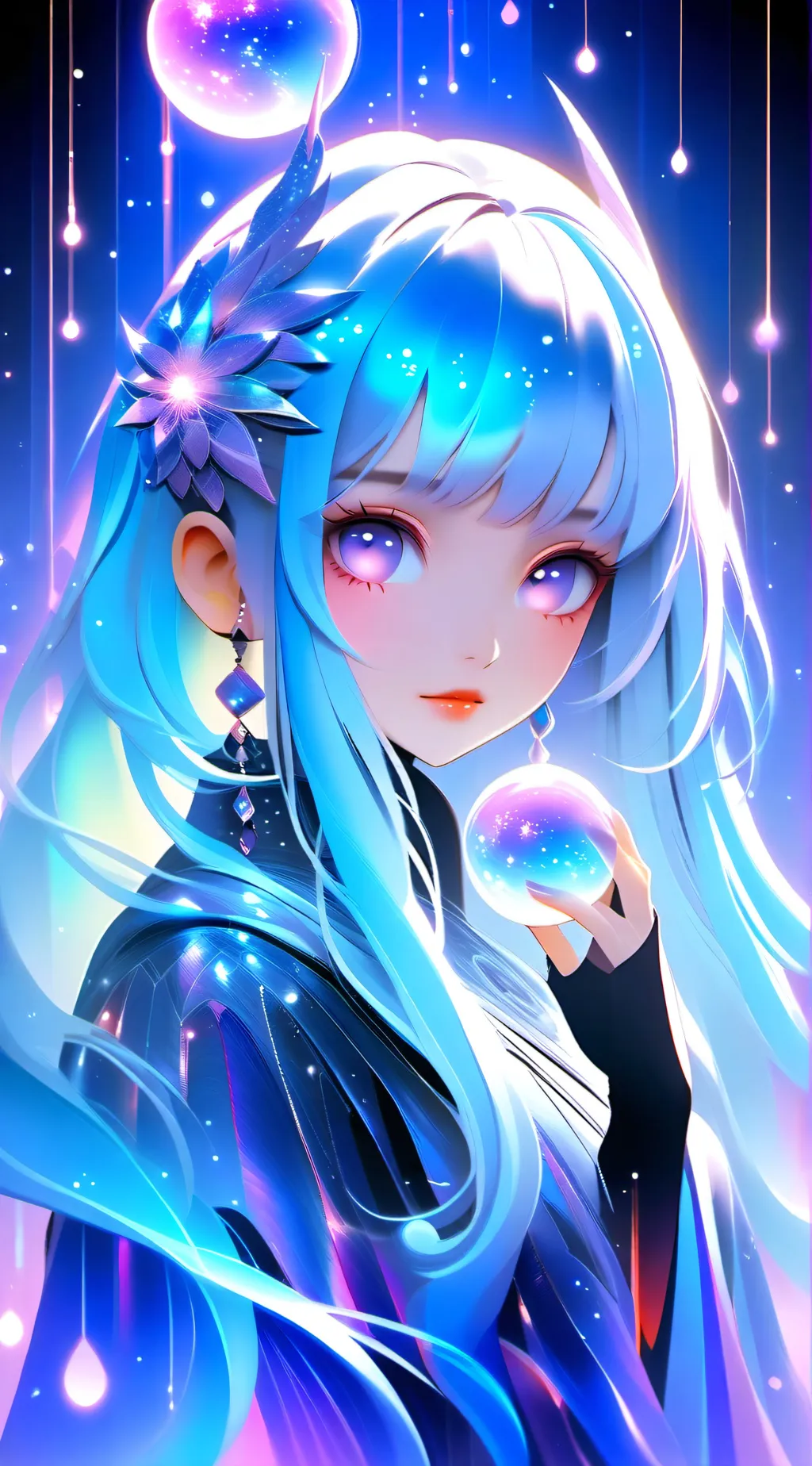 ai character: Violet background
