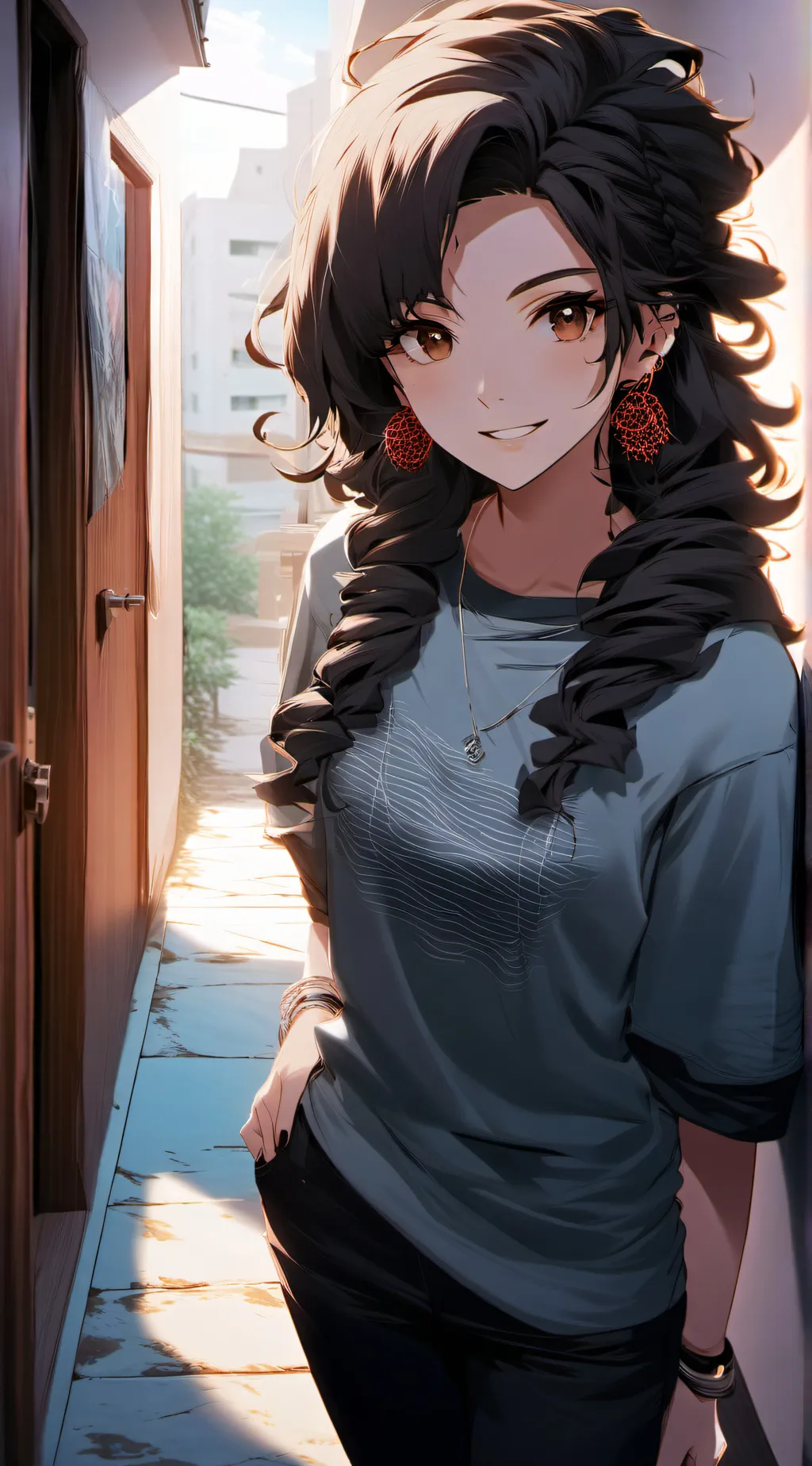 ai character: Akane  background