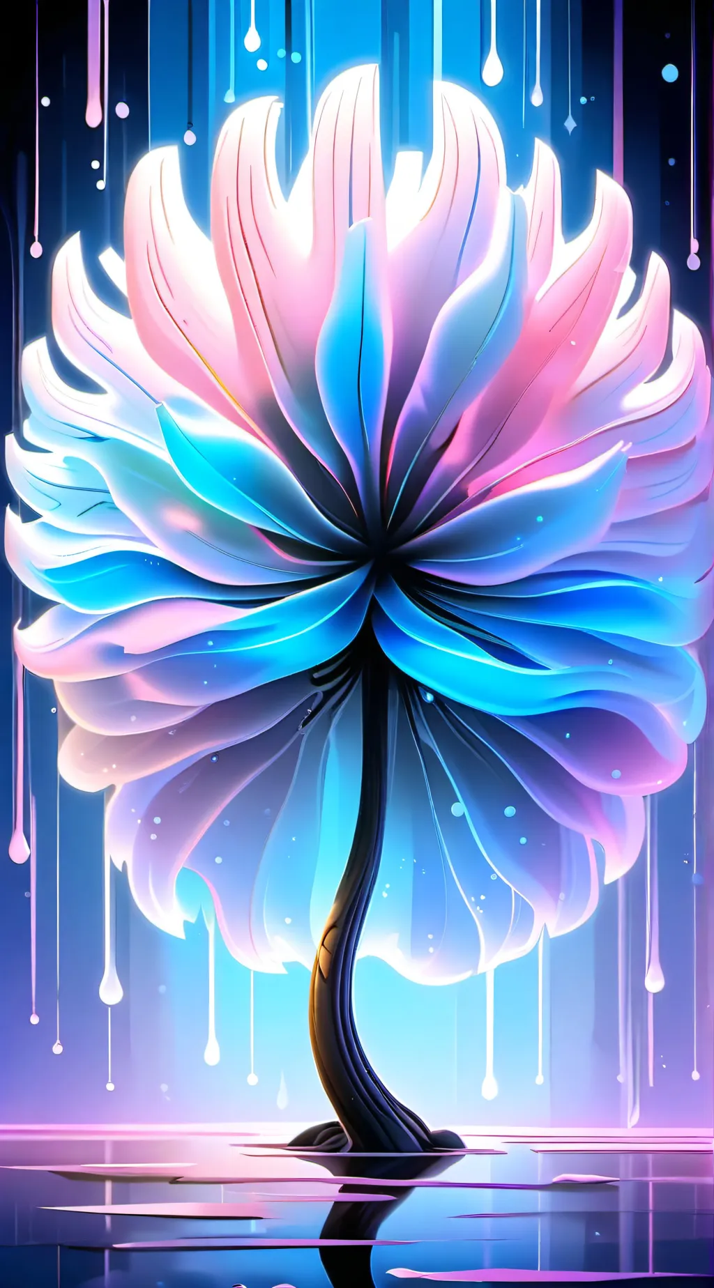 ai character: pink palm puff background