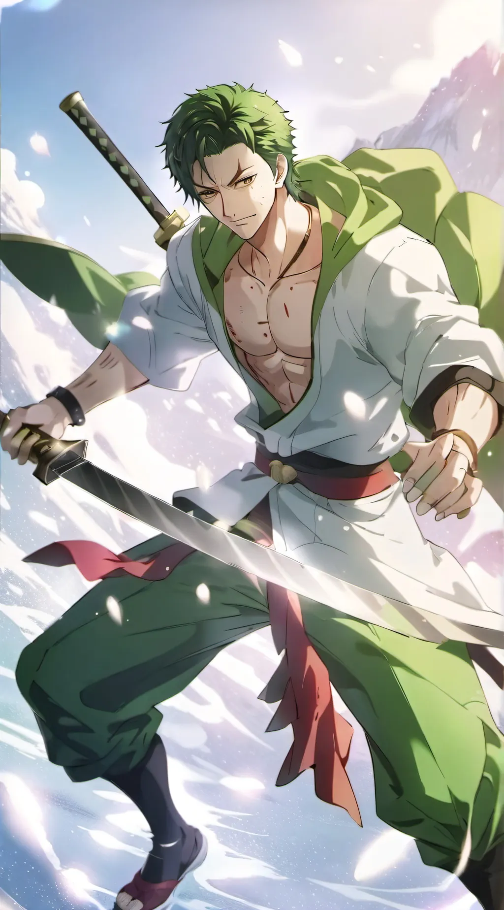 ai character: Zoro and the crew background