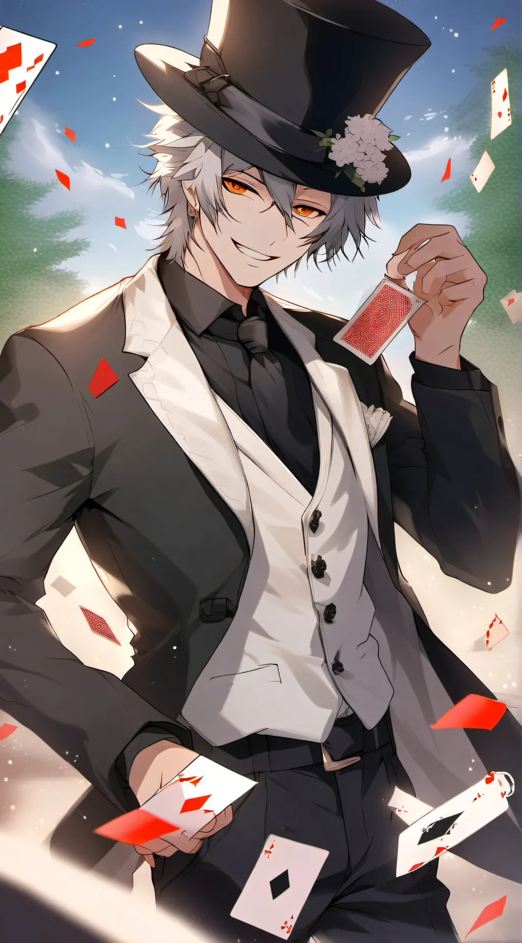 ai character: Card Master ♦️ background