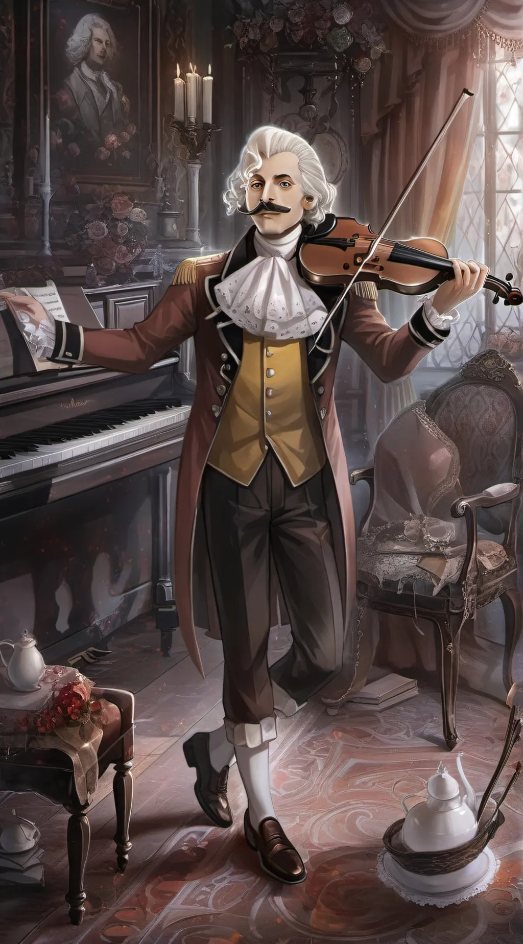 ai character: Sebastian tute  background