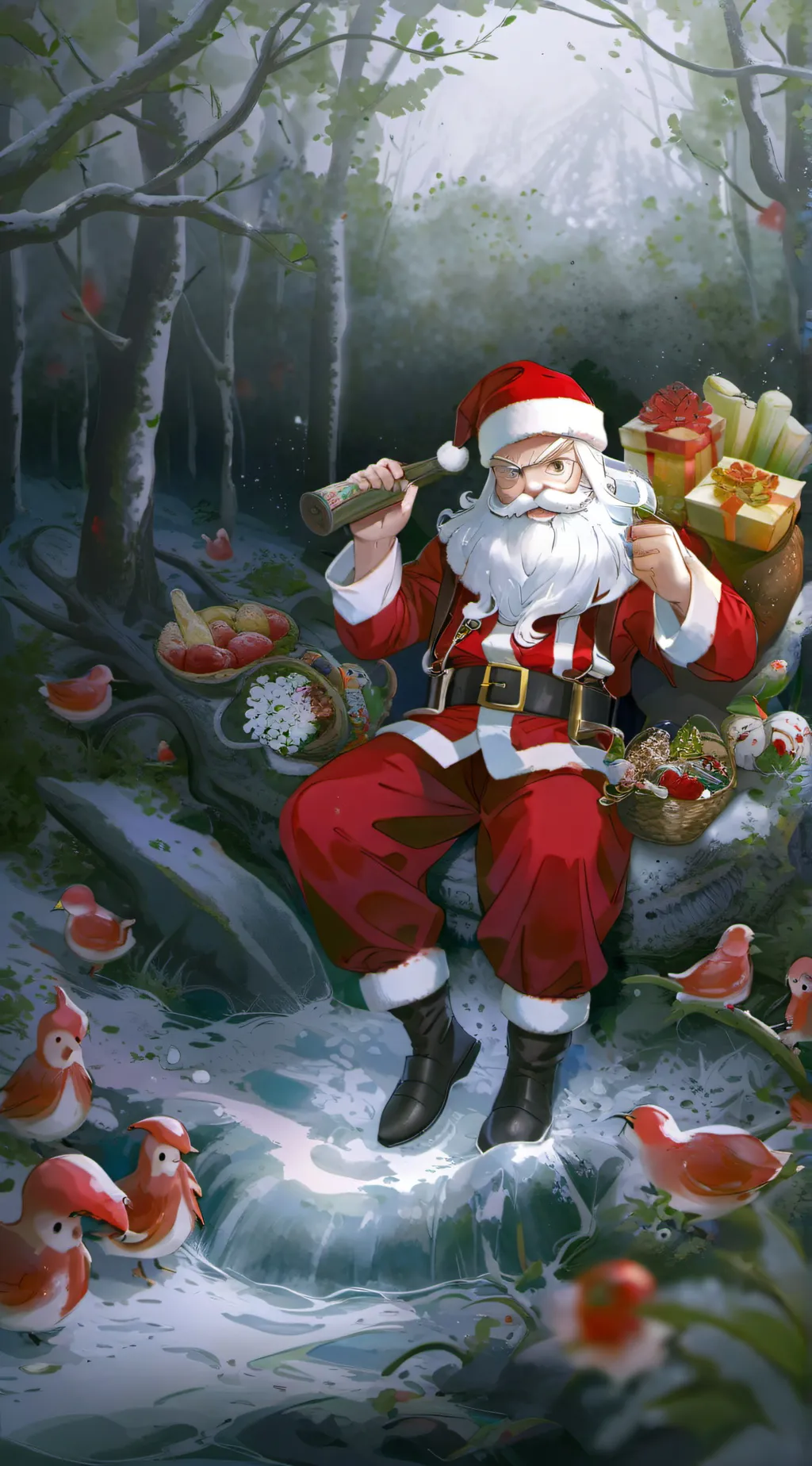 ai character: santa meme background